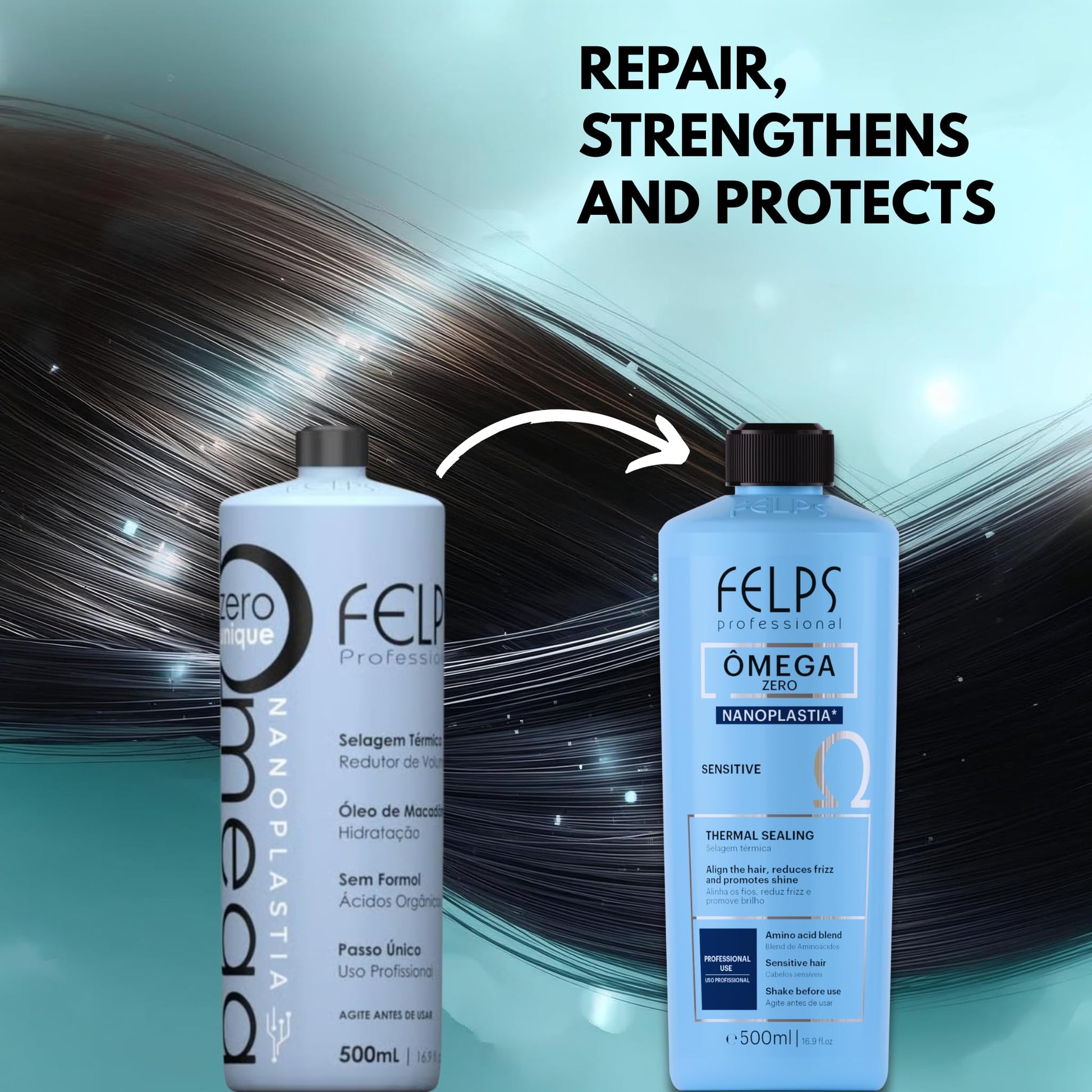 Professional hair care Felps Omega Sensitive thermal sealing bottle