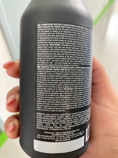 Emax Ecosmetics hair treatment bottle for professional salon results