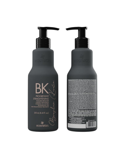 Close up of Emax Brazilian Keratin hair treatment packaging