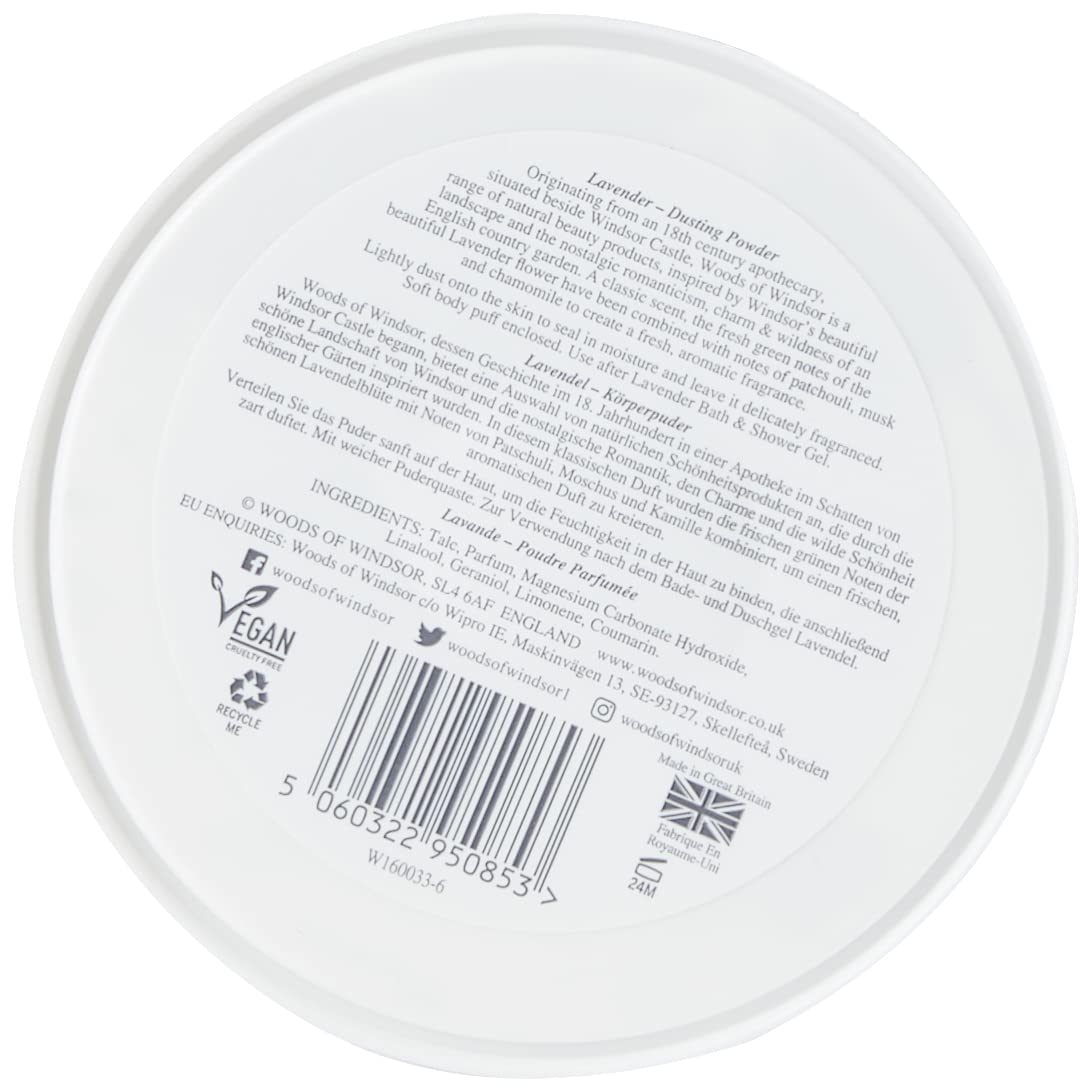 Authentic USA imported lavender flower scented body talc on clean background