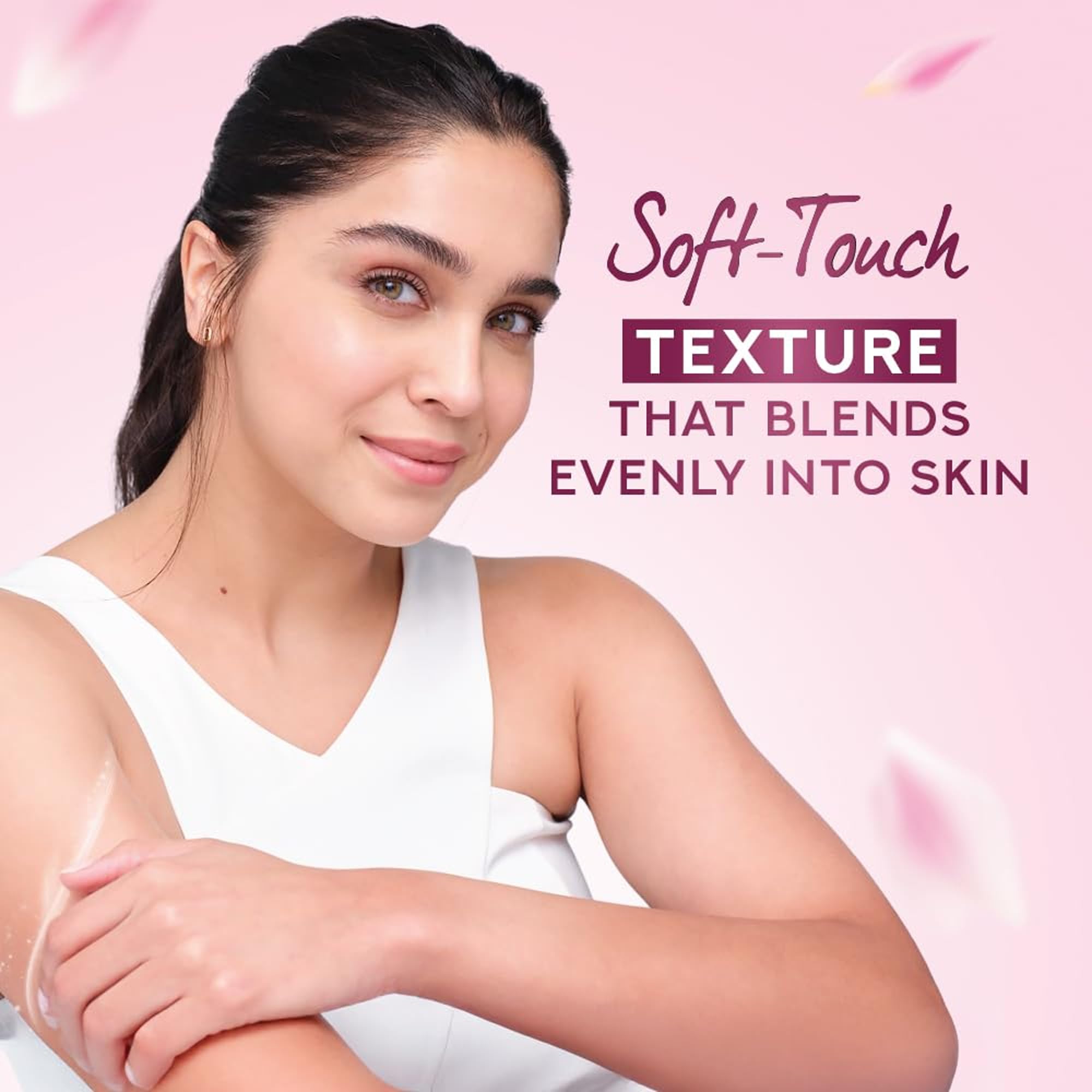 POND'S Vitamin B3 infused fragrant body talc for evening out skin tone.