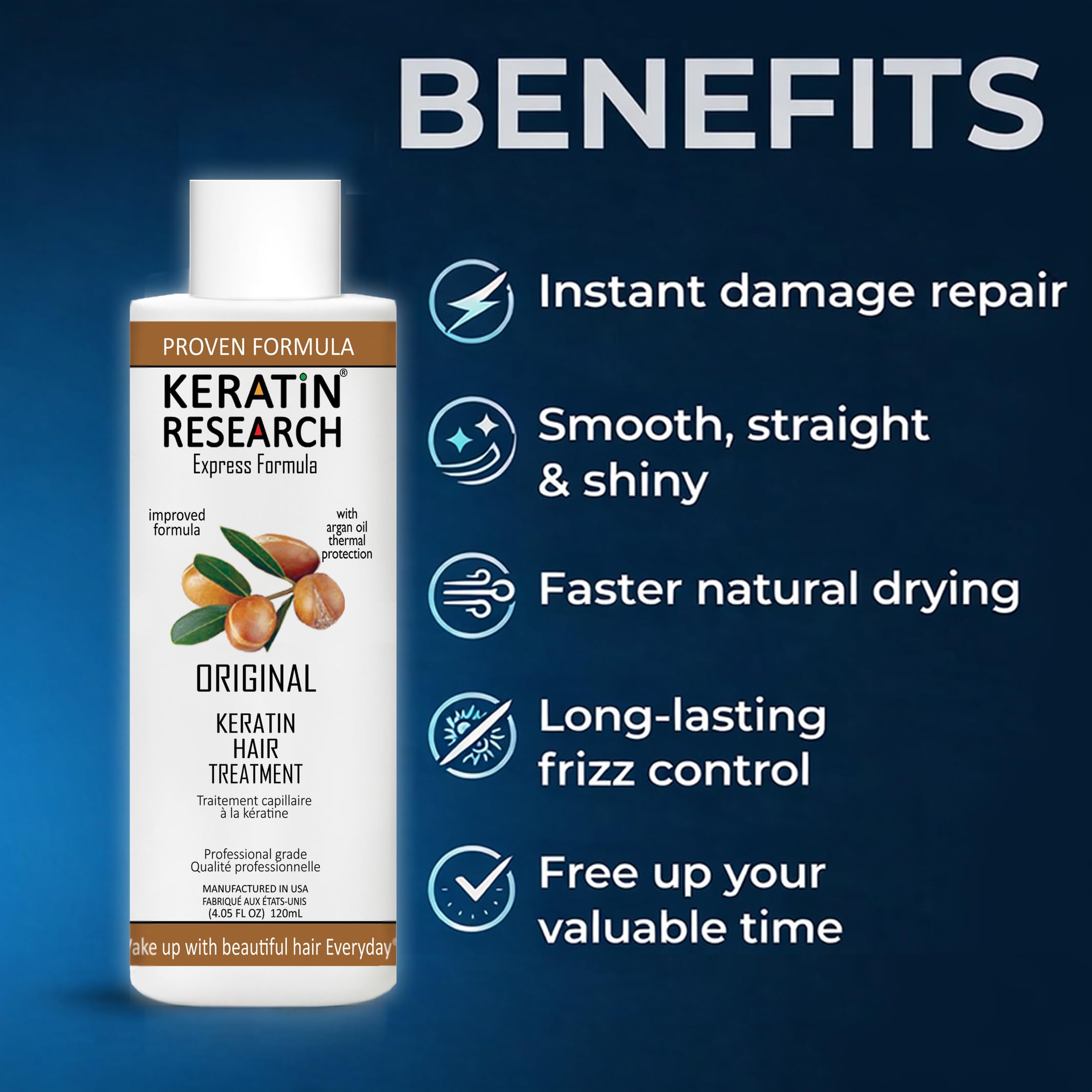 Keratin Research blowout treatment bottles 120ml