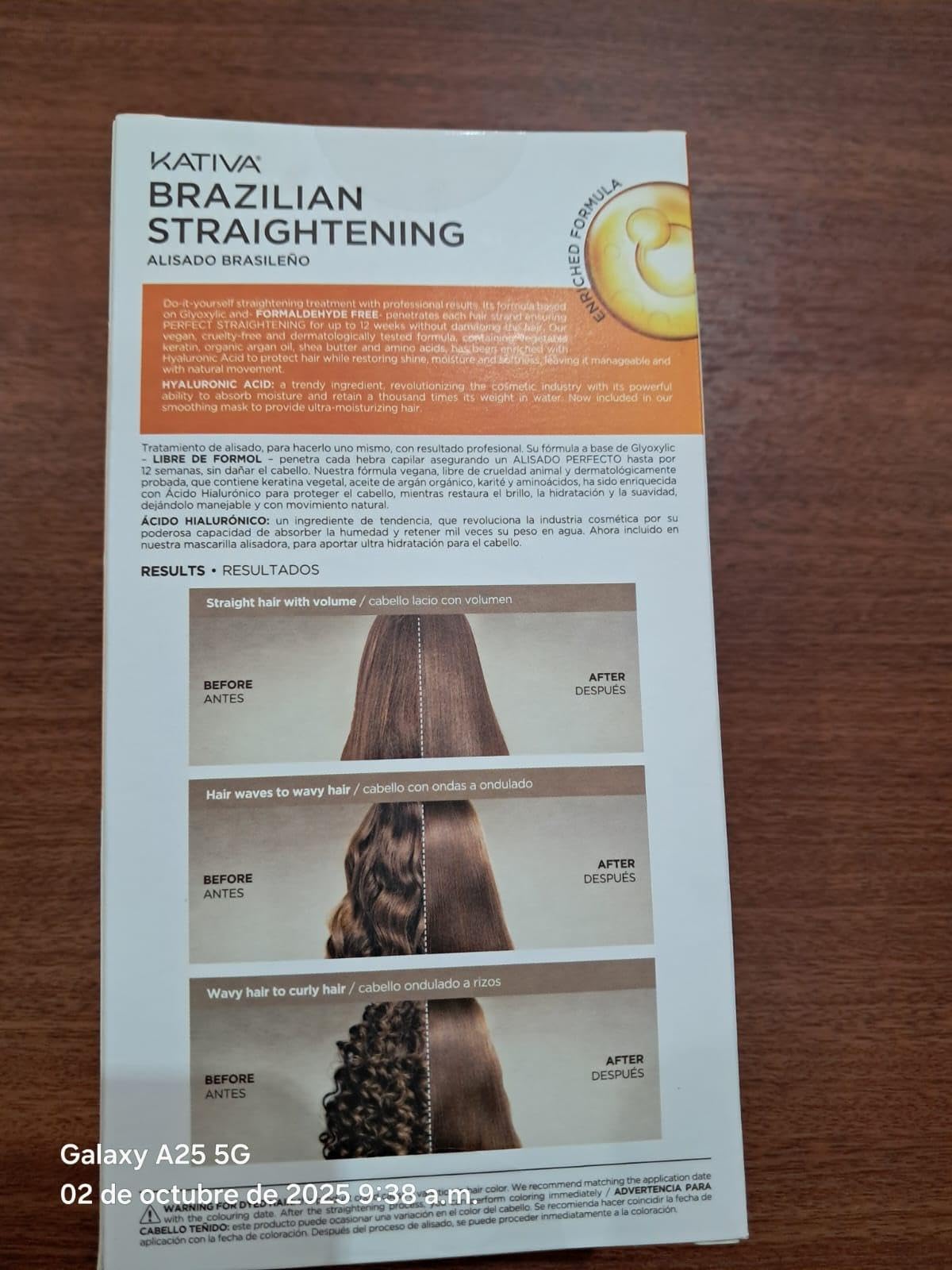 Kativa straightening kit components for all hair types