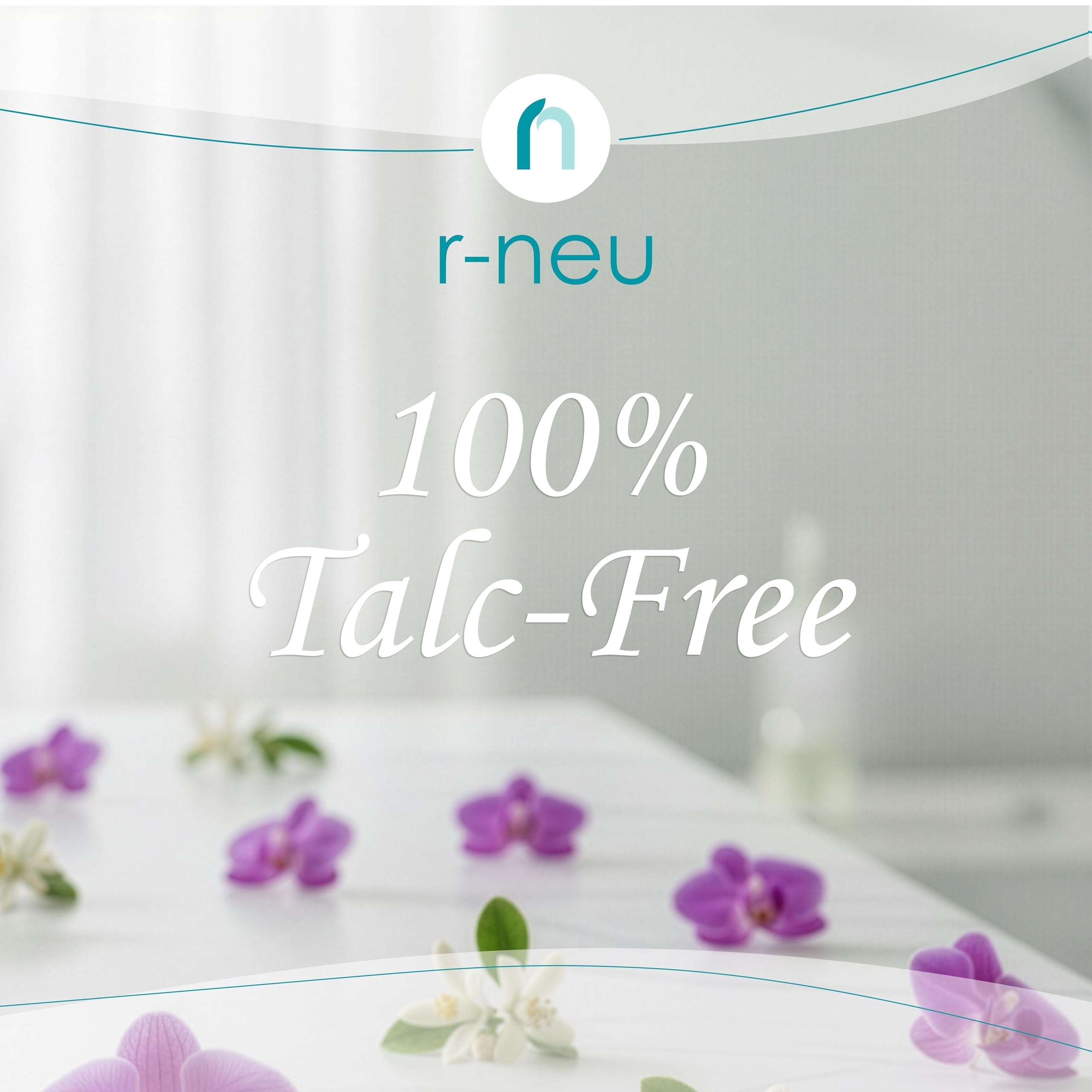 R-NEU majestic orchid scented powder container showing product label details