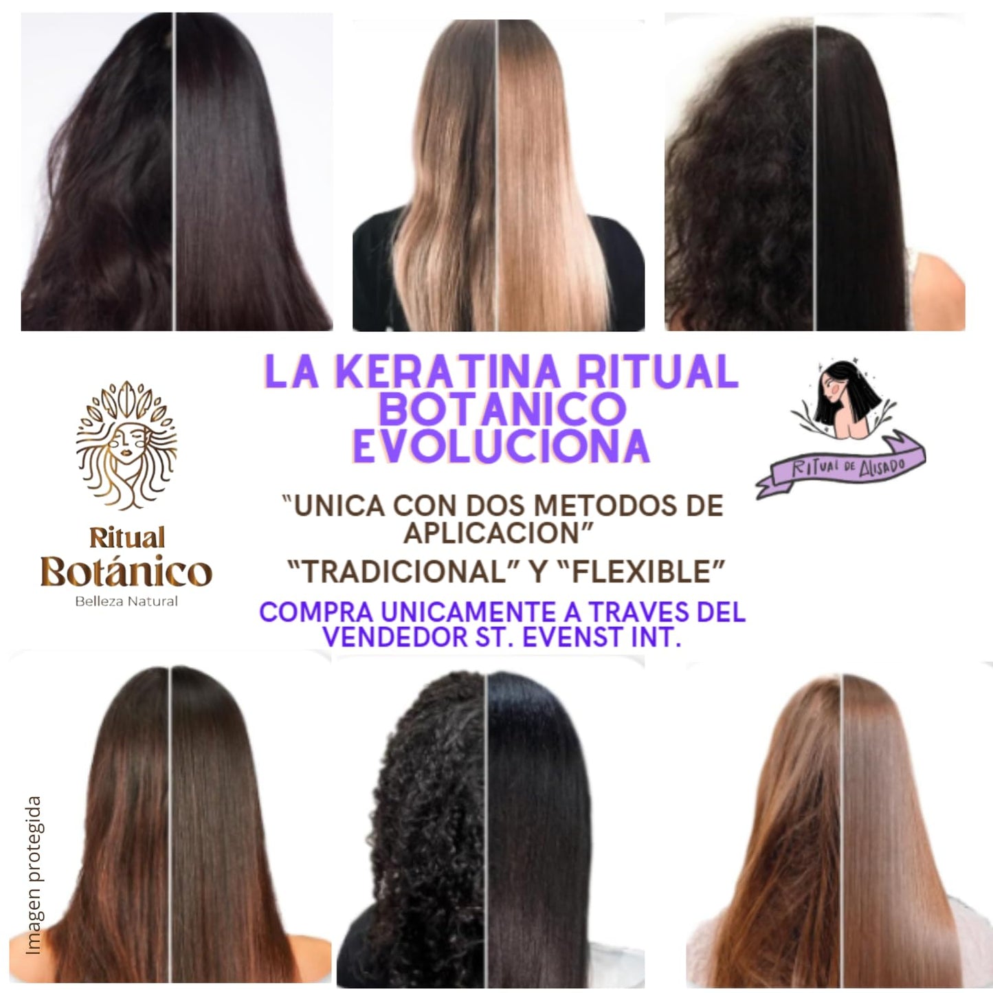 Back label of Ritual Botanico Keratina Organica bottle