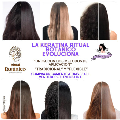 Back label of Ritual Botanico Keratina Organica bottle