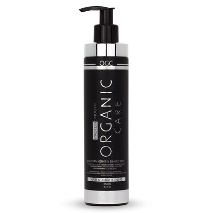 Organic Care keratin hair straightening treatment 250ml bottle packaging
