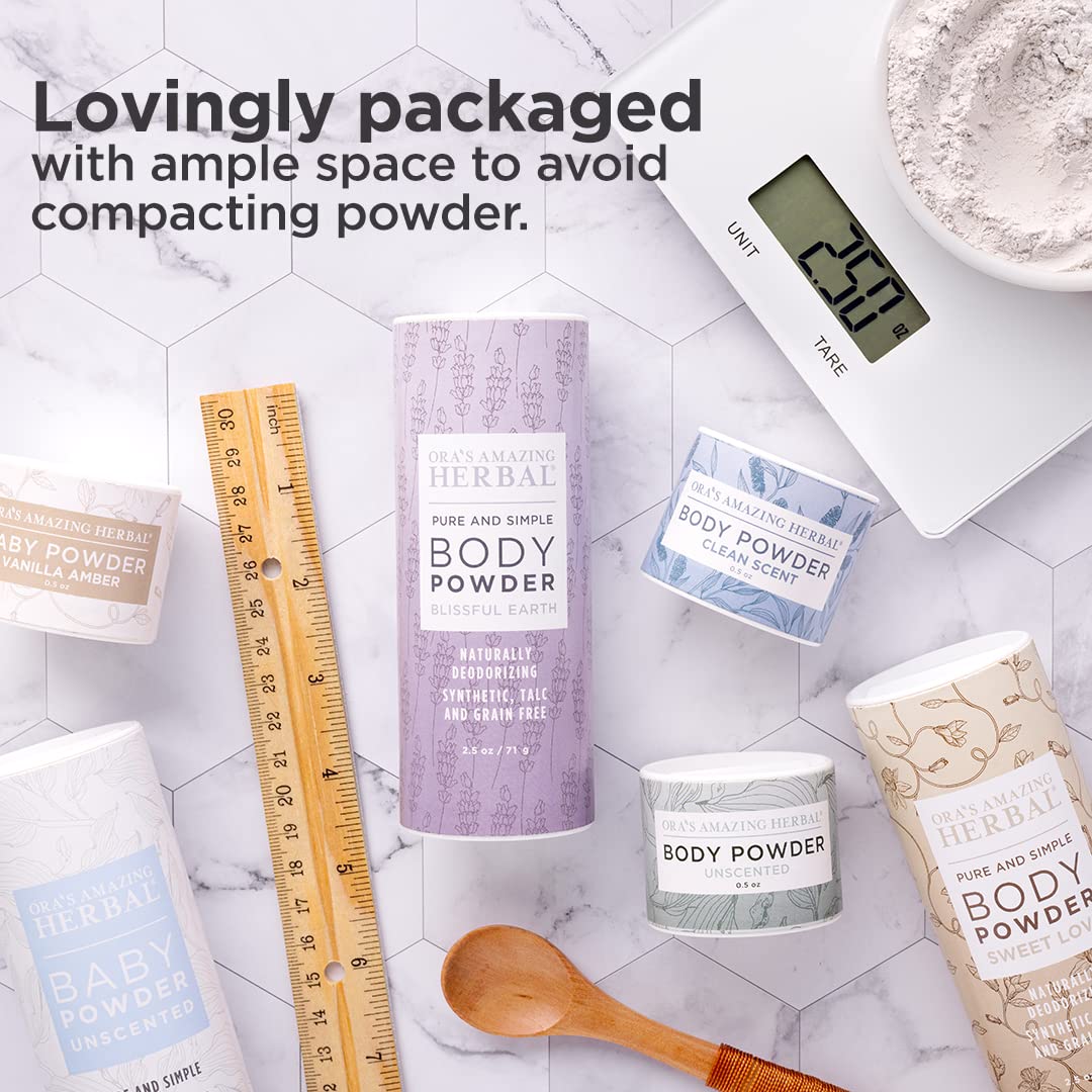 Natural talc free powder used as dry shampoo and after waxing soothing powder