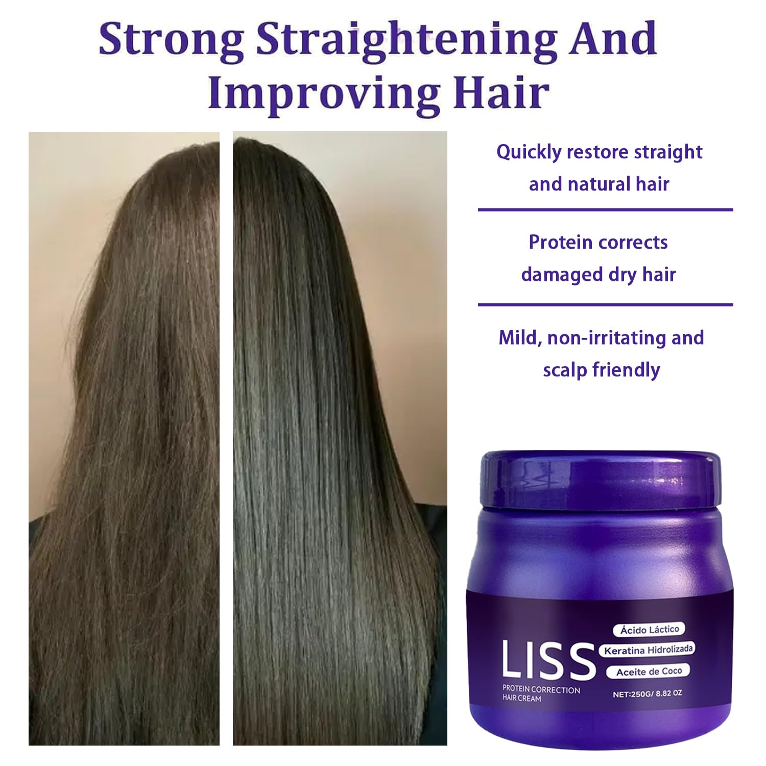 Side view of Zixgiah Liss formaldehyde free hair treatment jar