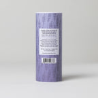Botanical non toxic body powder close up showing natural ingredients list
