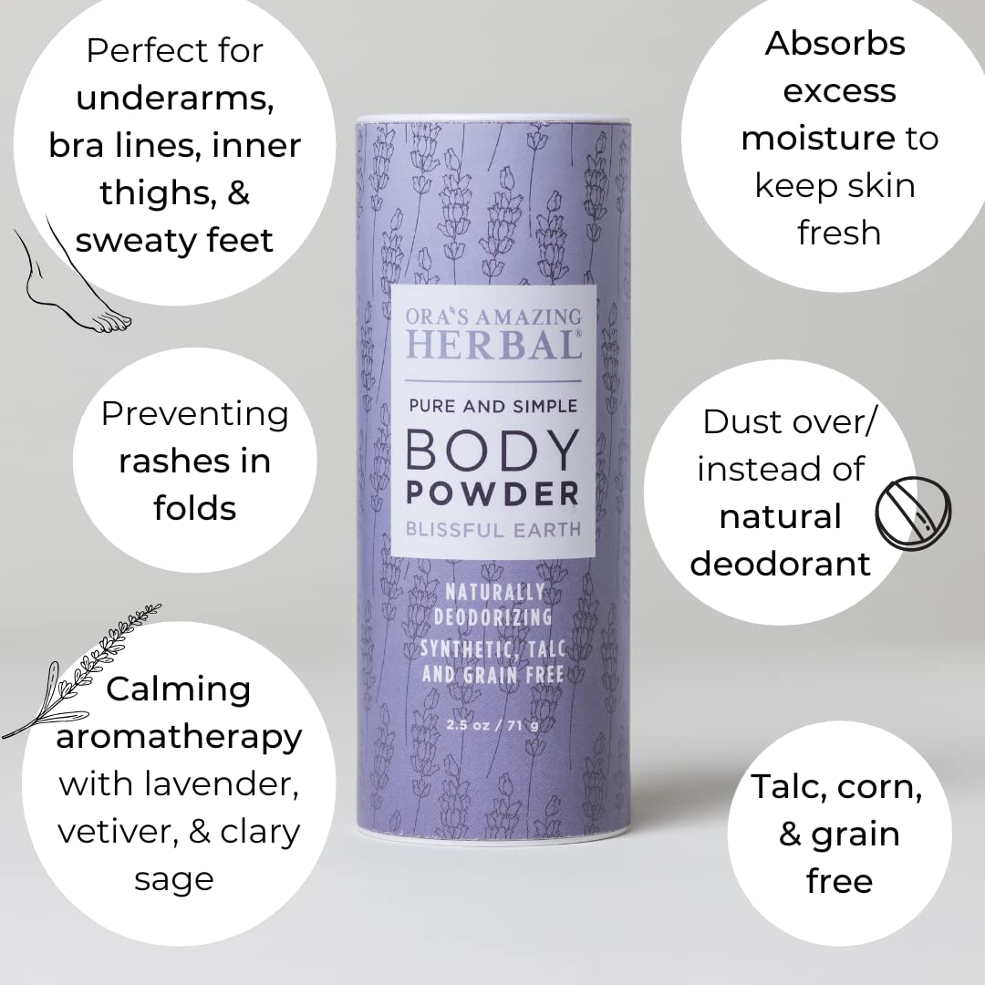 Ora's Amazing Herbal lavender scented premium dusting powder for sensitive skin