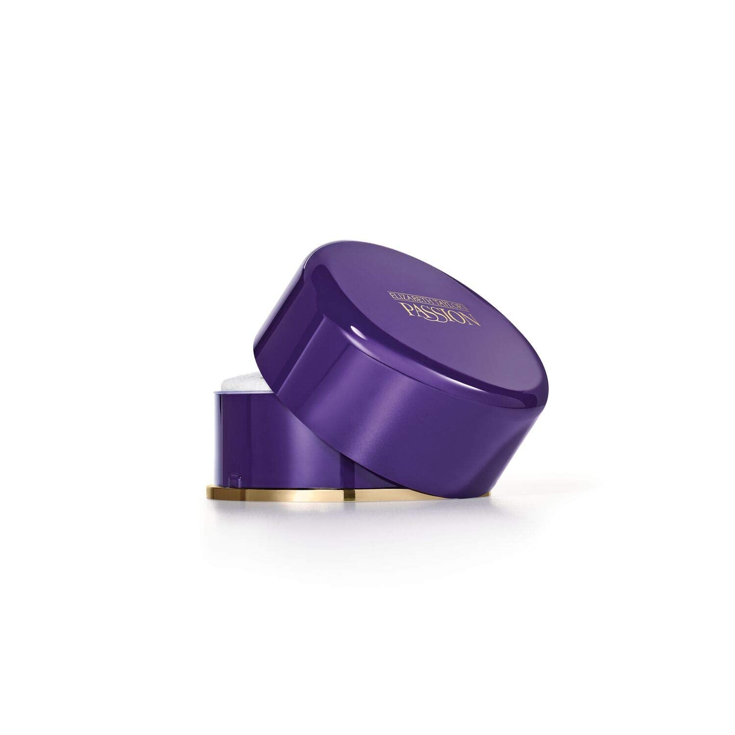 Elizabeth Taylor Passion body powder container with soft luxury dusting puff
