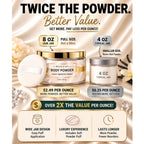 Talc free bath perfume dusting powder texture close up