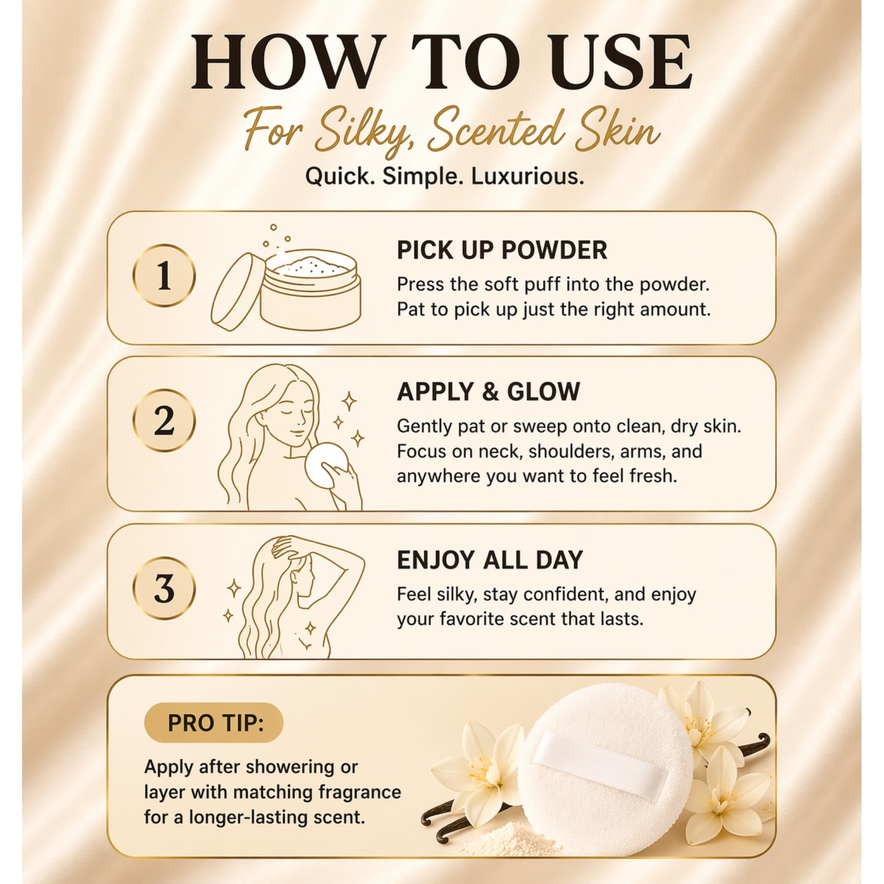 Scented body powder for men and women lifestyle application