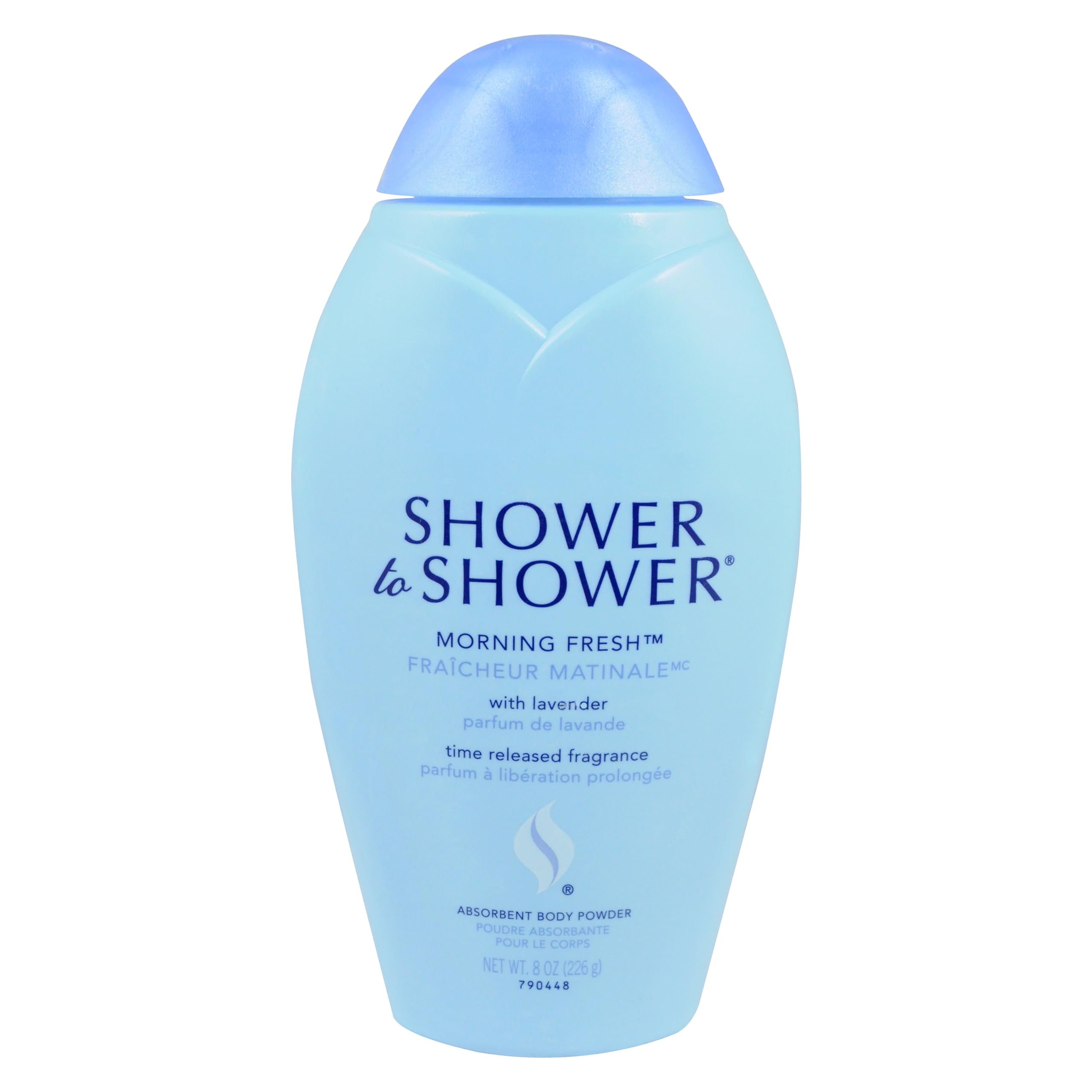 Shower To Shower lavender and cornstarch talc free powder back label with ingredients