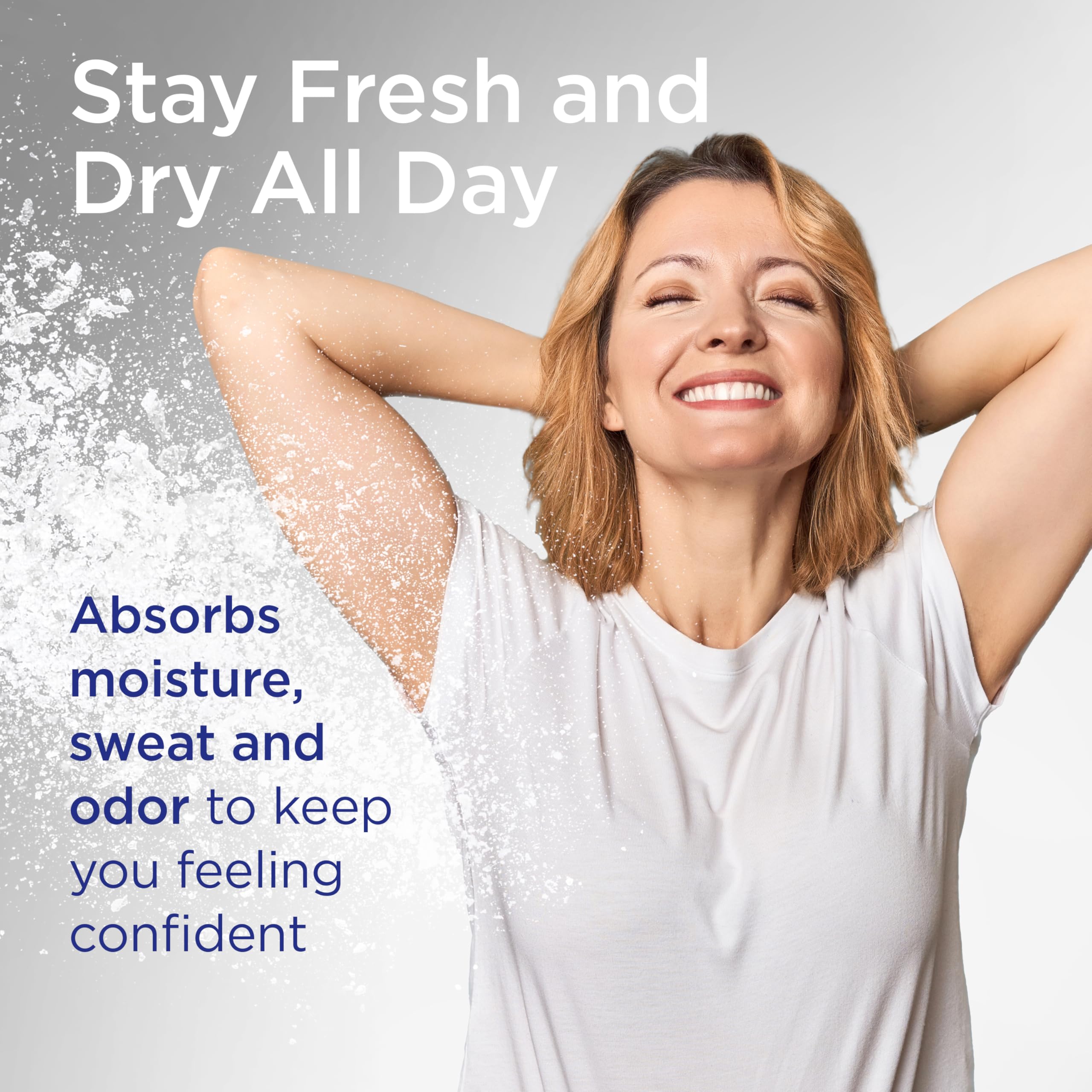 Talc free absorbent body powder for men and women showing the original packaging