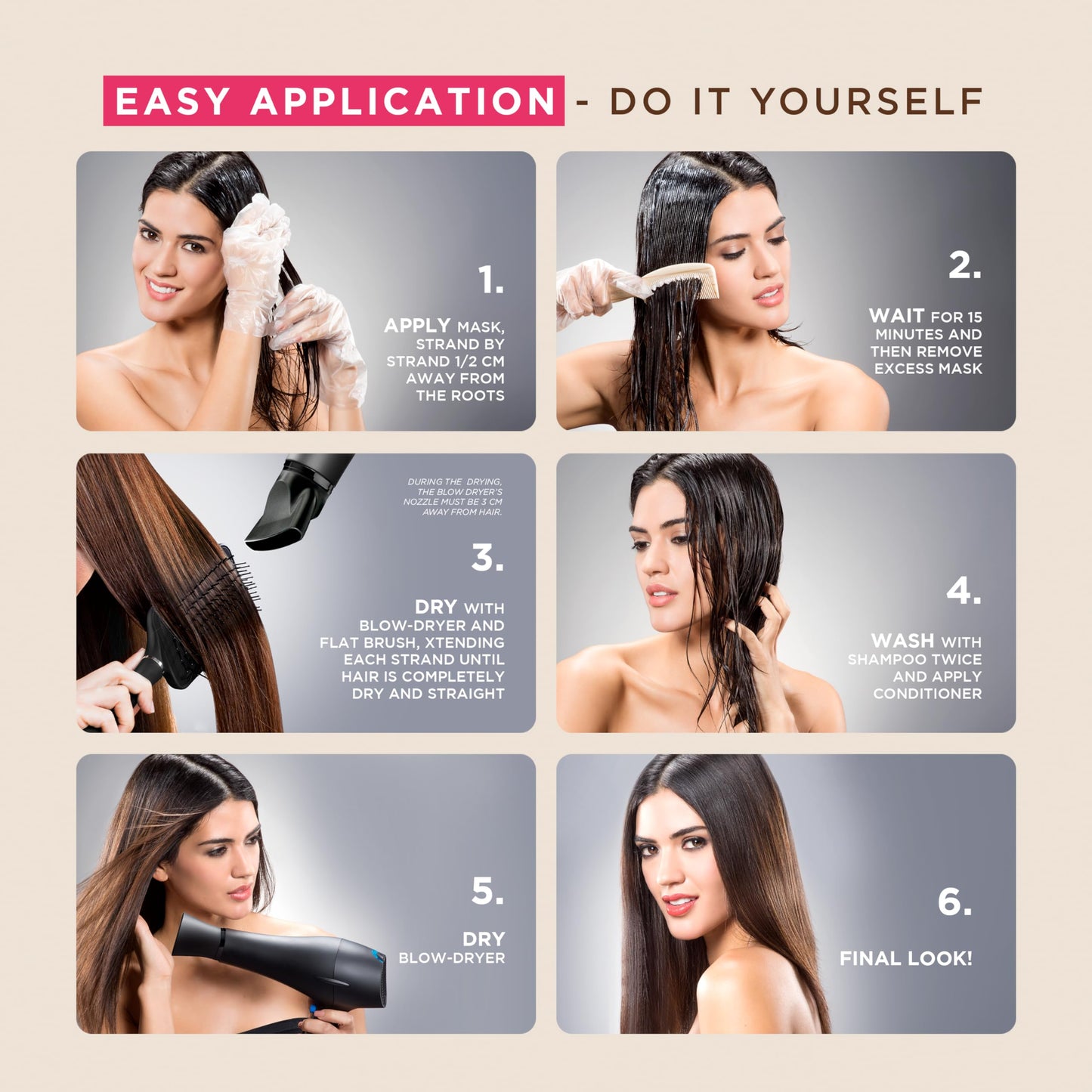 Kativa hair treatment mask tube and bottles