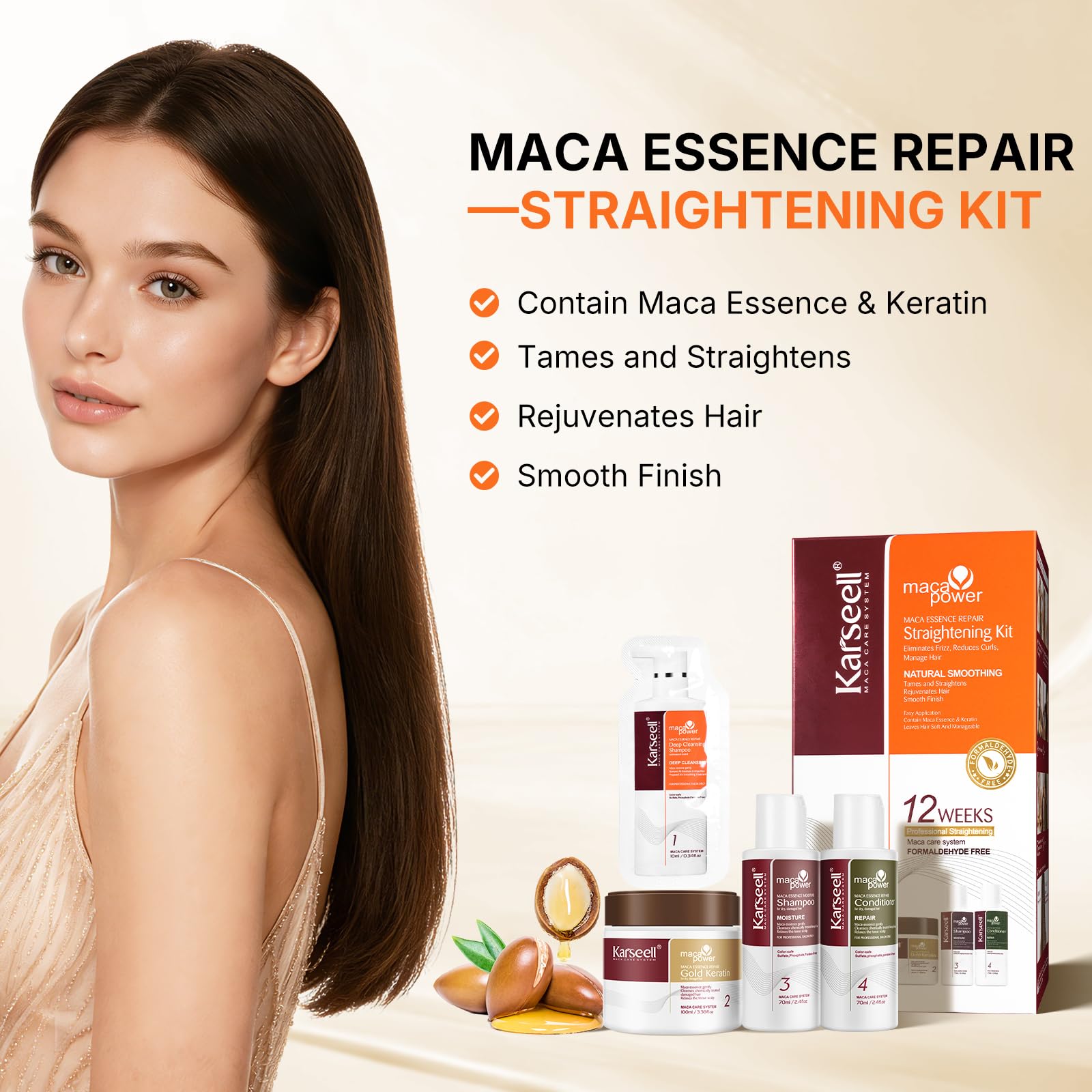 Karseell Maca Essence keratin treatment kit components