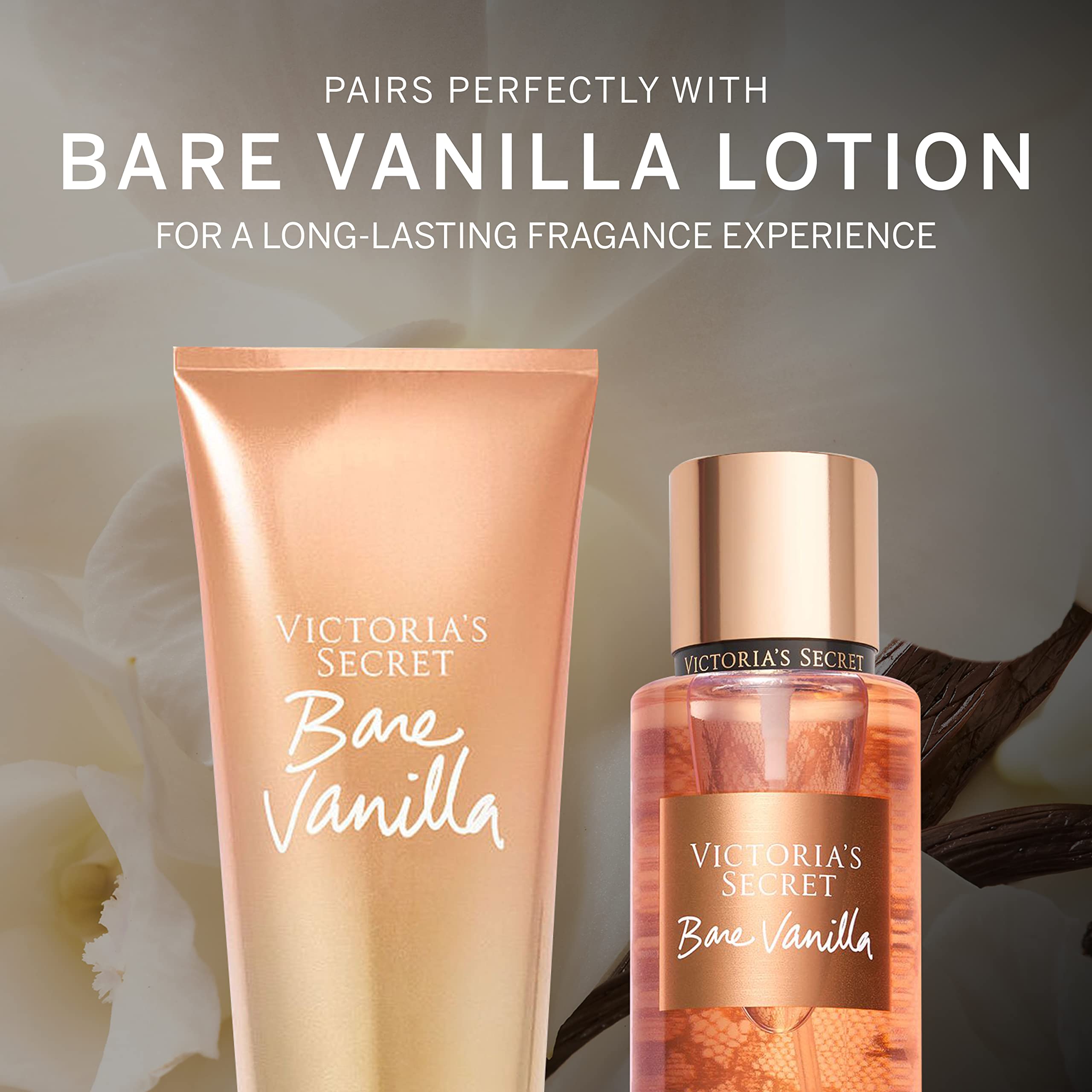 Authentic Victoria's Secret Bare Vanilla mini fragrance set imported from the United States displaying signature gold caps.