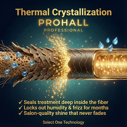 Side profile of Prohall Select One keratin bottle