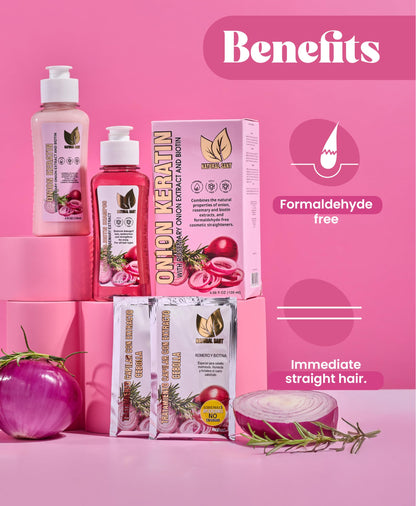 Natural Sant keratin set for heat protection and frizz control