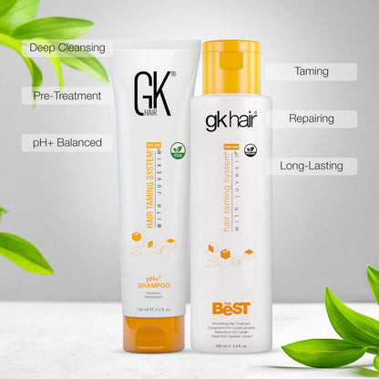 GK Hair keratin kit and pH clarifying shampoo 100ml bottles