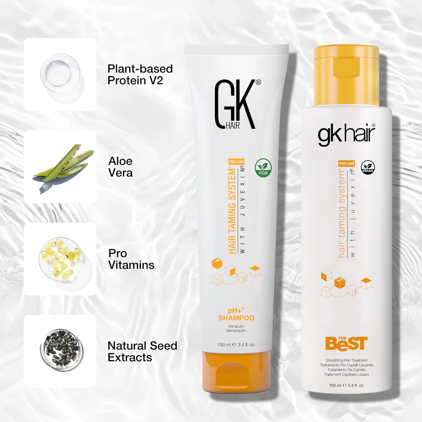 GK Hair professional hair smoothing kit components