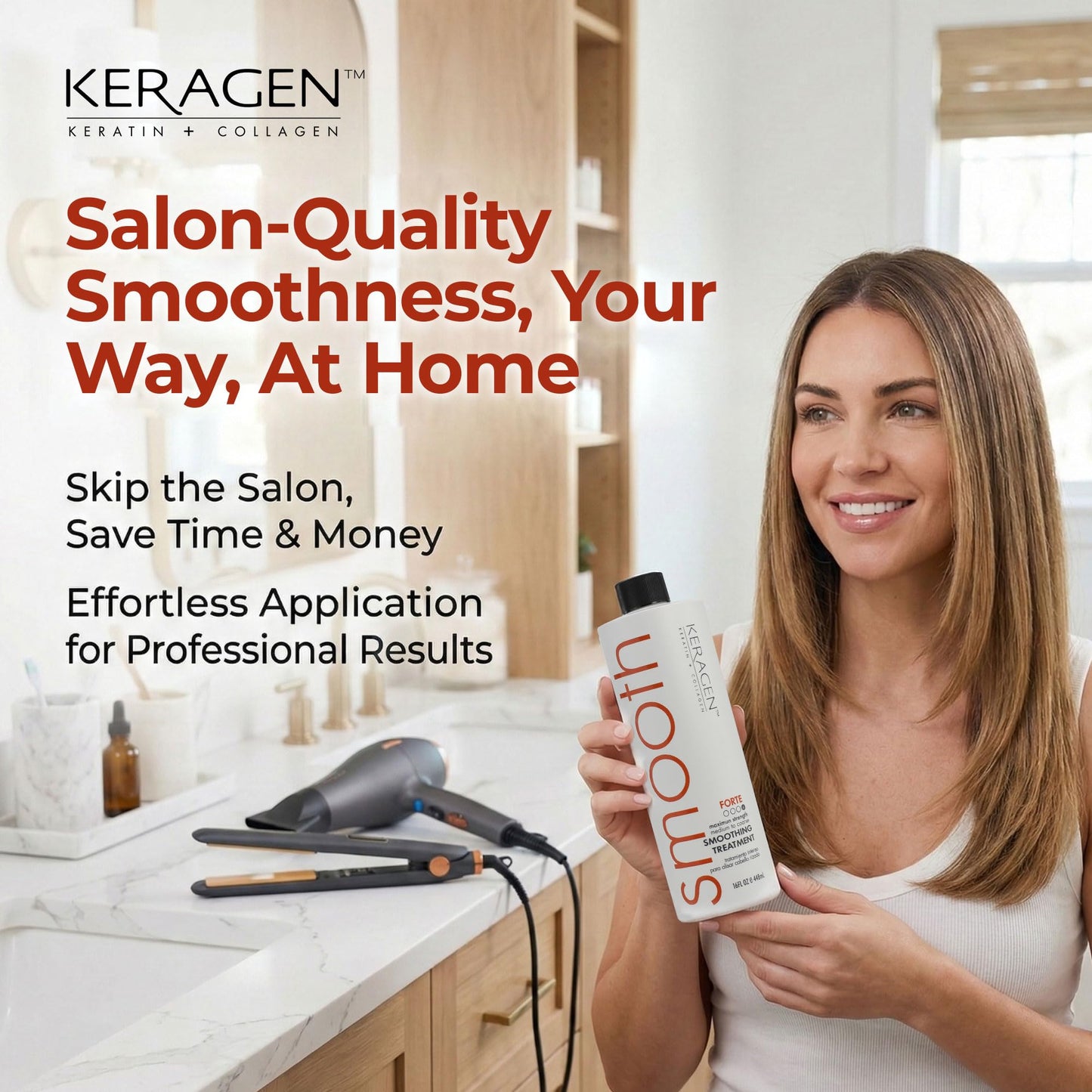Authentic USA imported Keragen hair smoothing treatment bottle