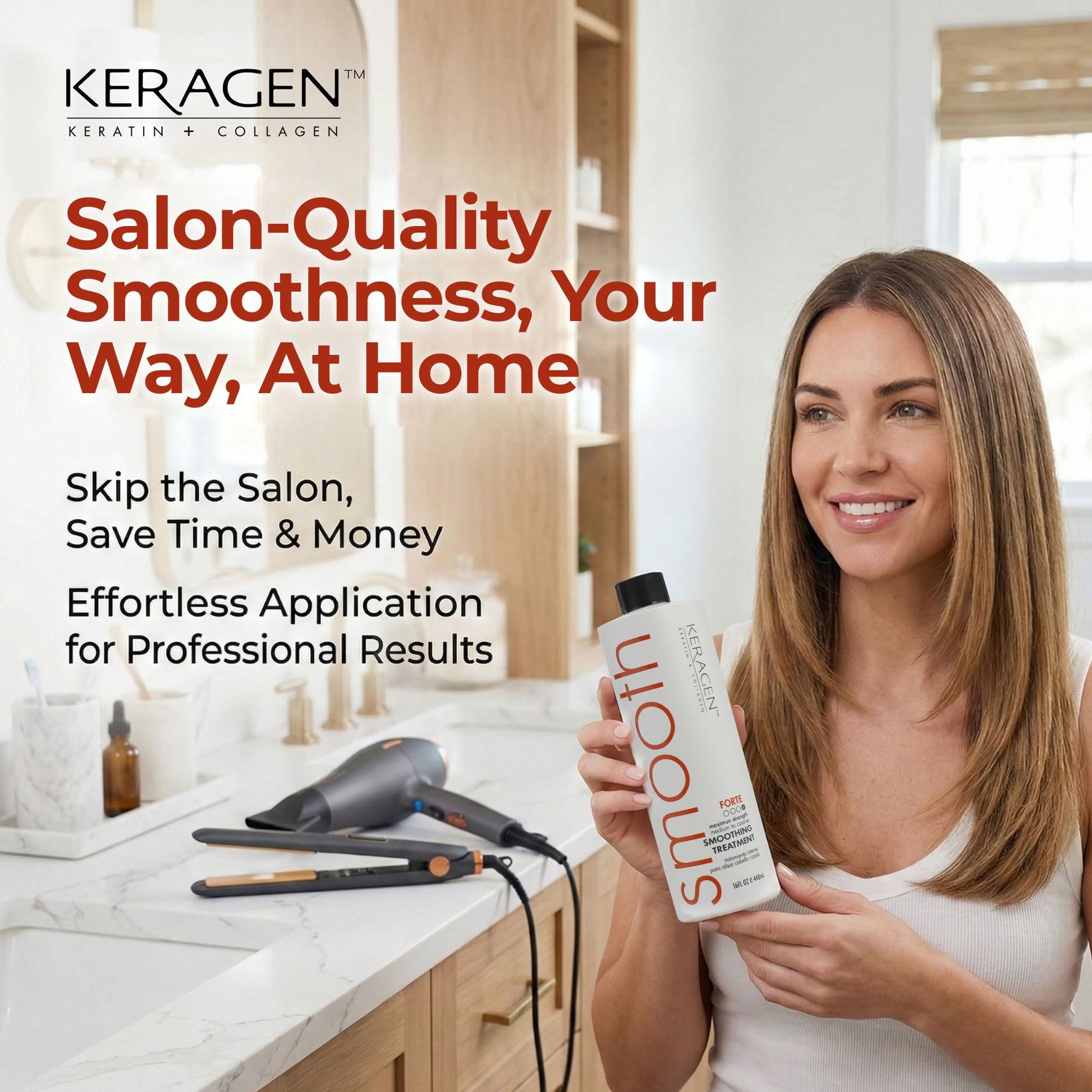 Authentic USA imported Keragen hair smoothing treatment bottle