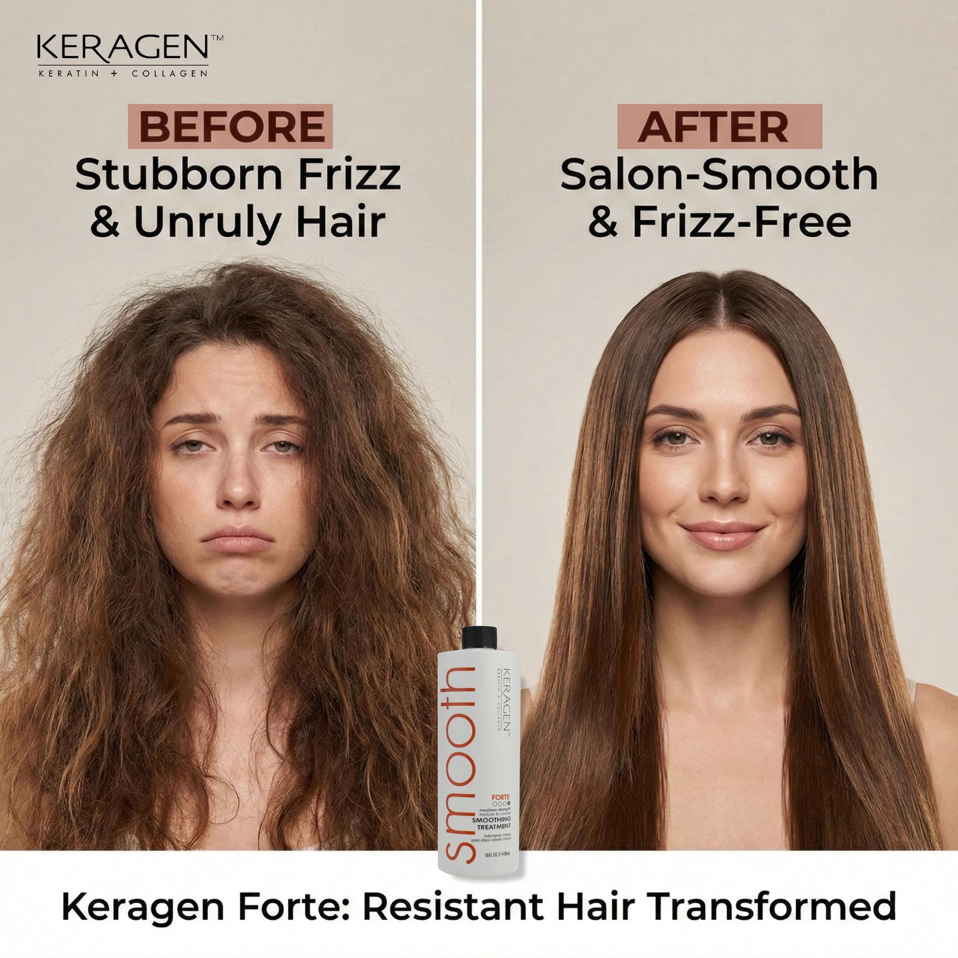 Professional hair care Keragen treatment bottle on display