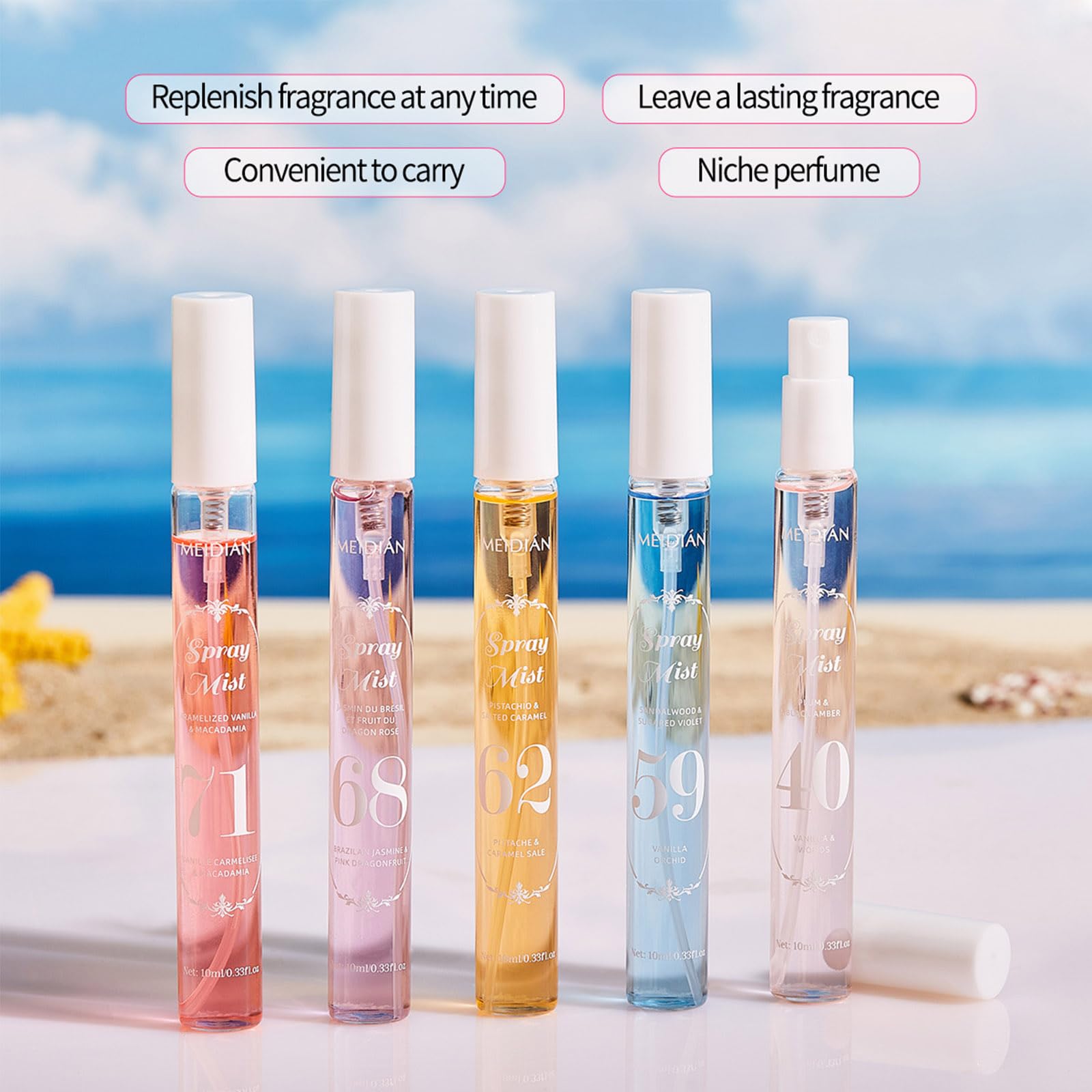 Women's travel size hair and body perfume gift set packaging