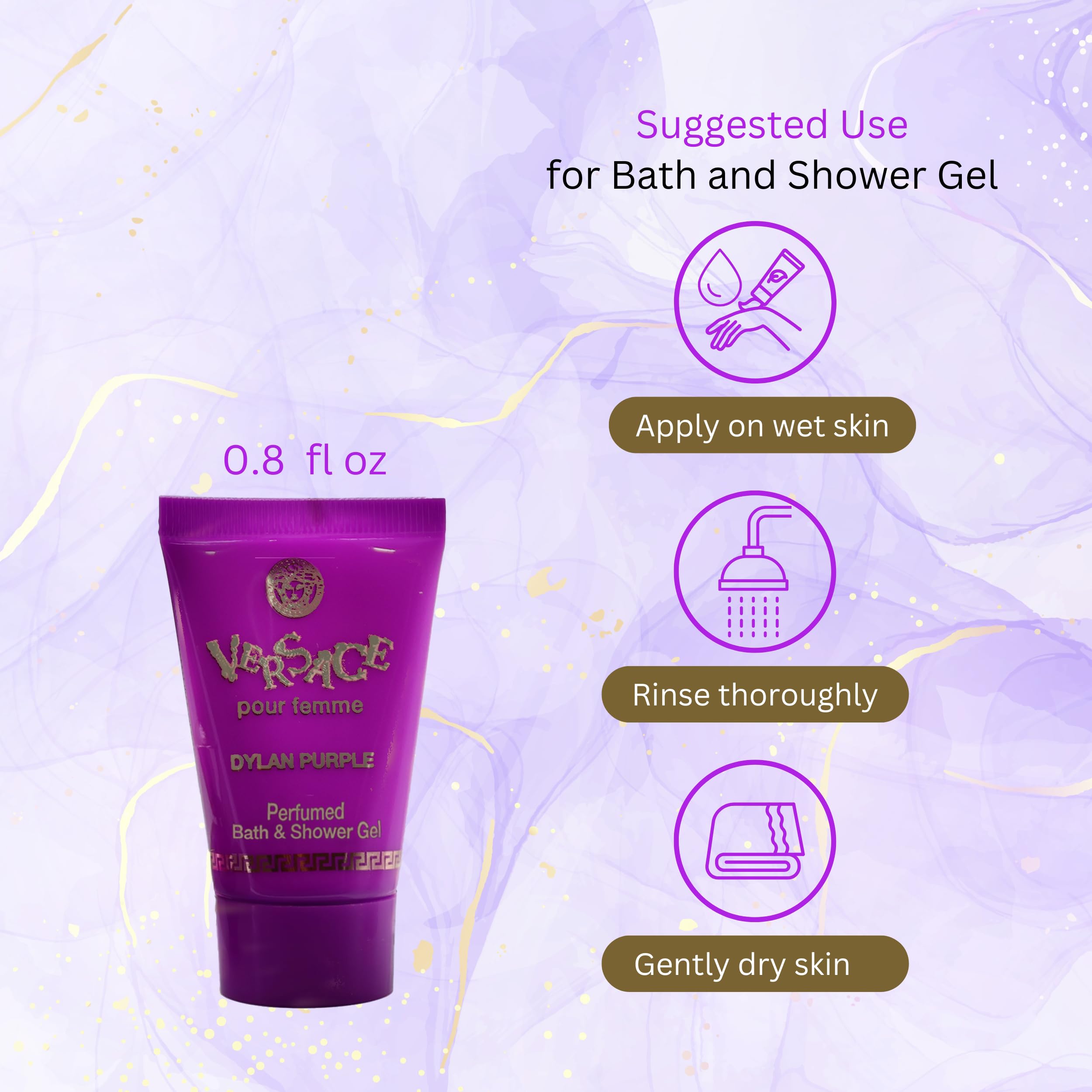 Versace perfumed shower gel and body lotion tubes zero point eight fluid ounce