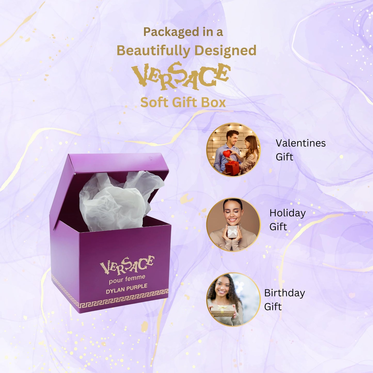 Versace luxury travel size women body lotion and cleanser details