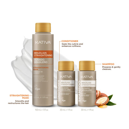 Kativa Brazilian straightening kit packaging details