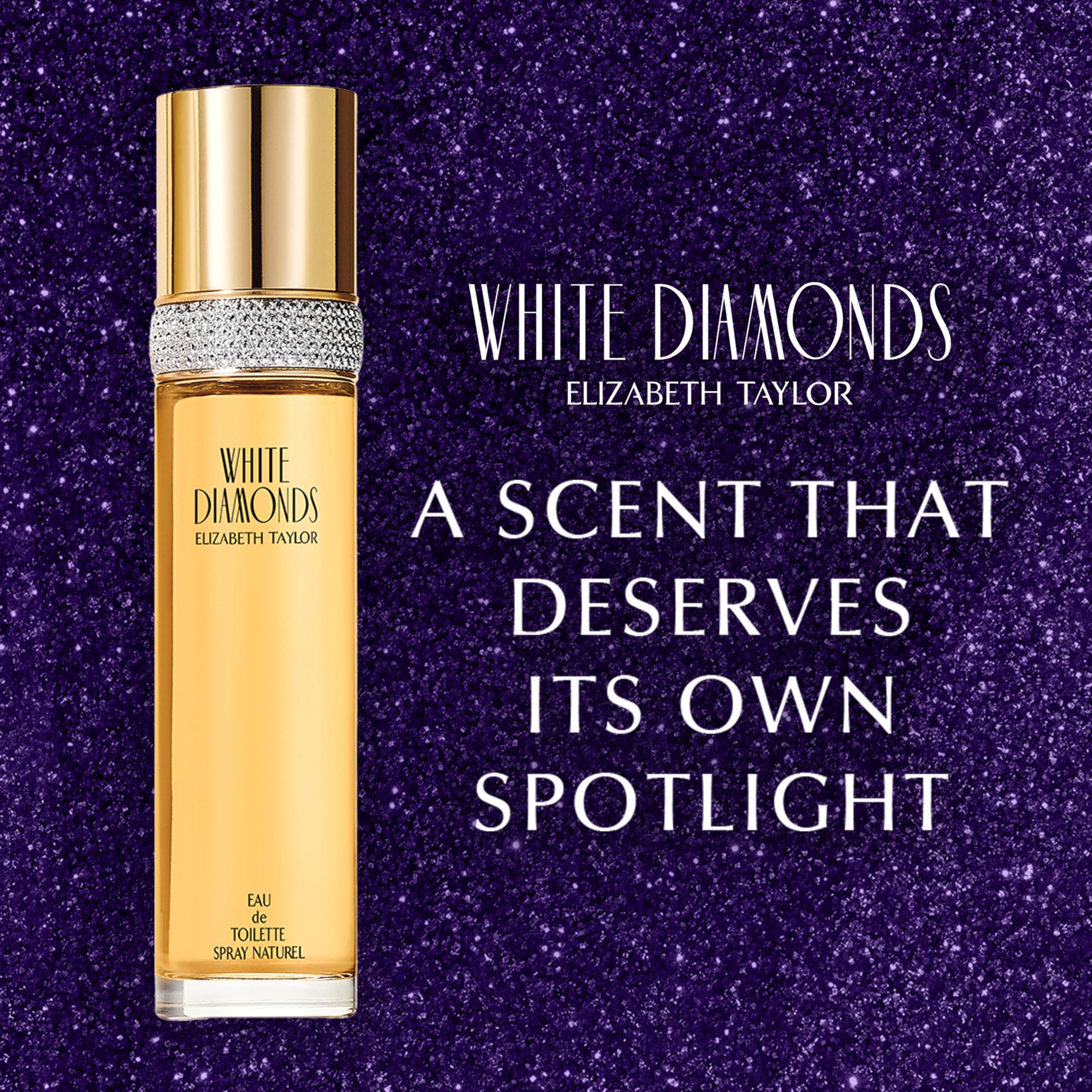 Elegant gold-toned packaging of White Diamonds perfume set