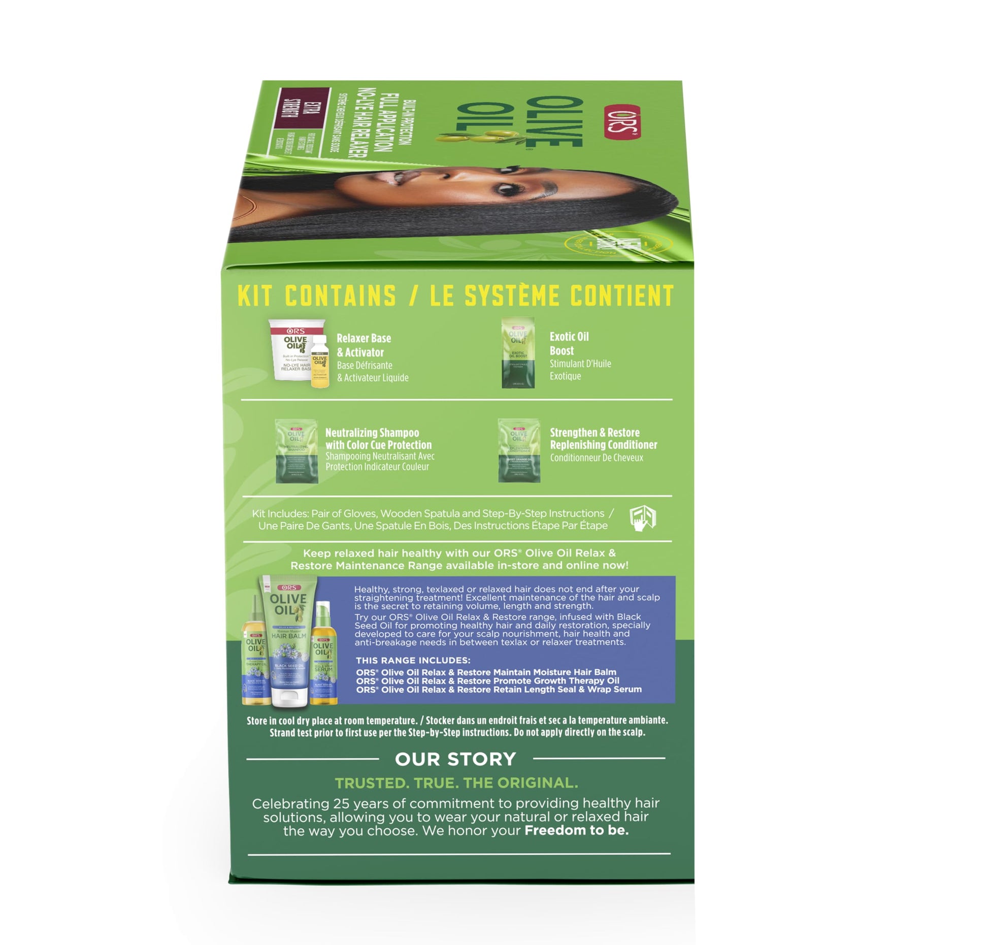 Authentic ORS full application no lye relaxer kit designed for thick resistant hair textures