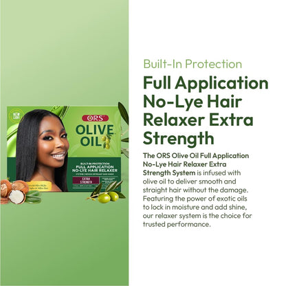 Close up of ORS hair care extra strength no lye relaxer imported from the USA