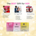 Authentic imported versace female perfume gift box unboxed showing three miniatures