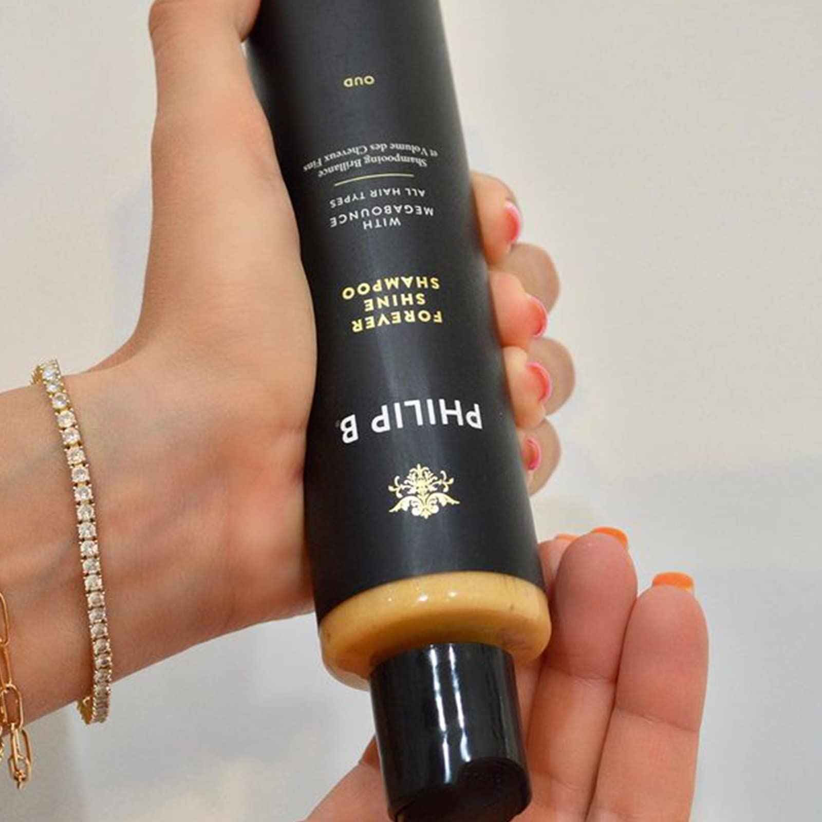 Philip B botanical luxury hair care product packaging for smooth and bouncy hair styling
