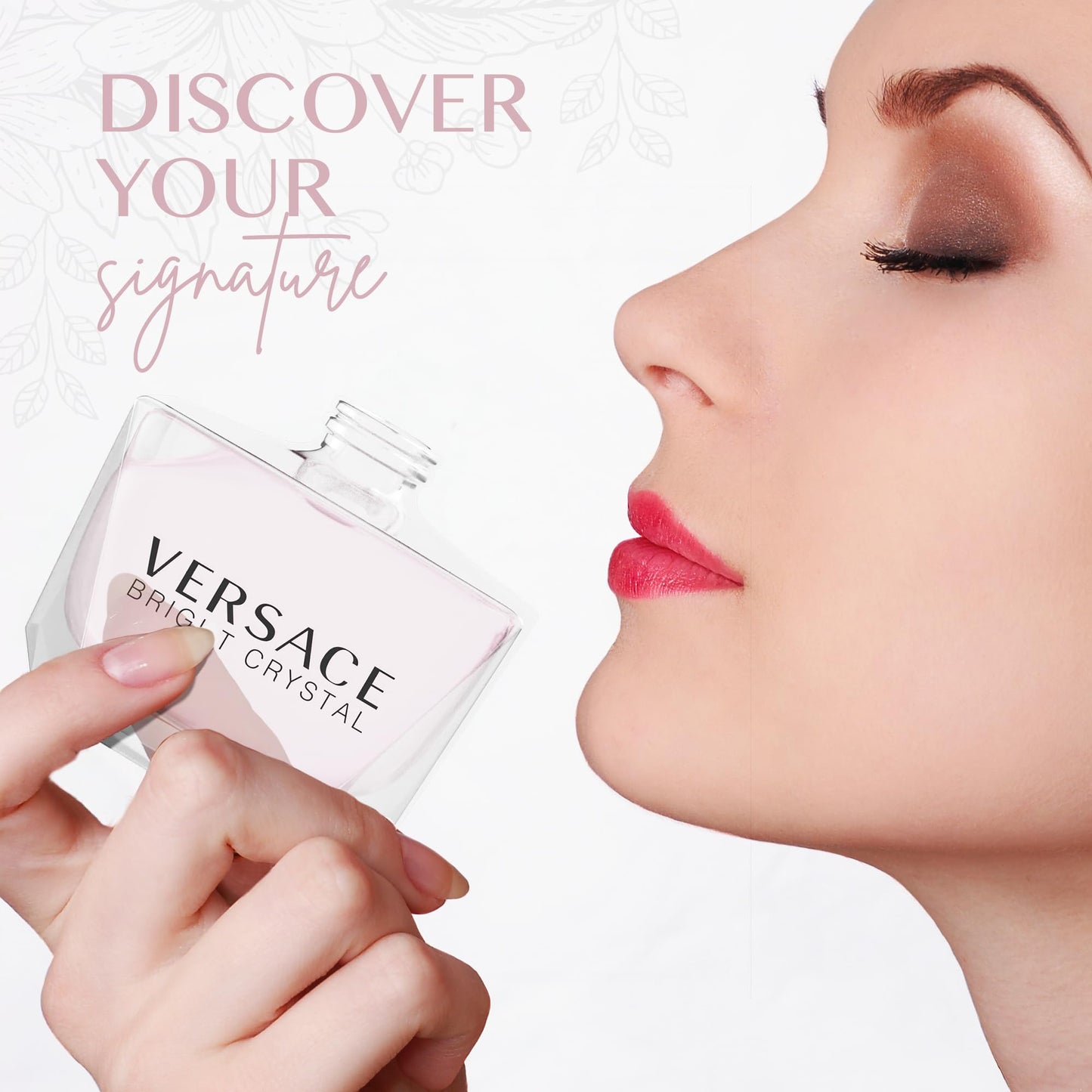Three miniature designer bottles from the imported fragrance sampler collection arranged on a vanity surface