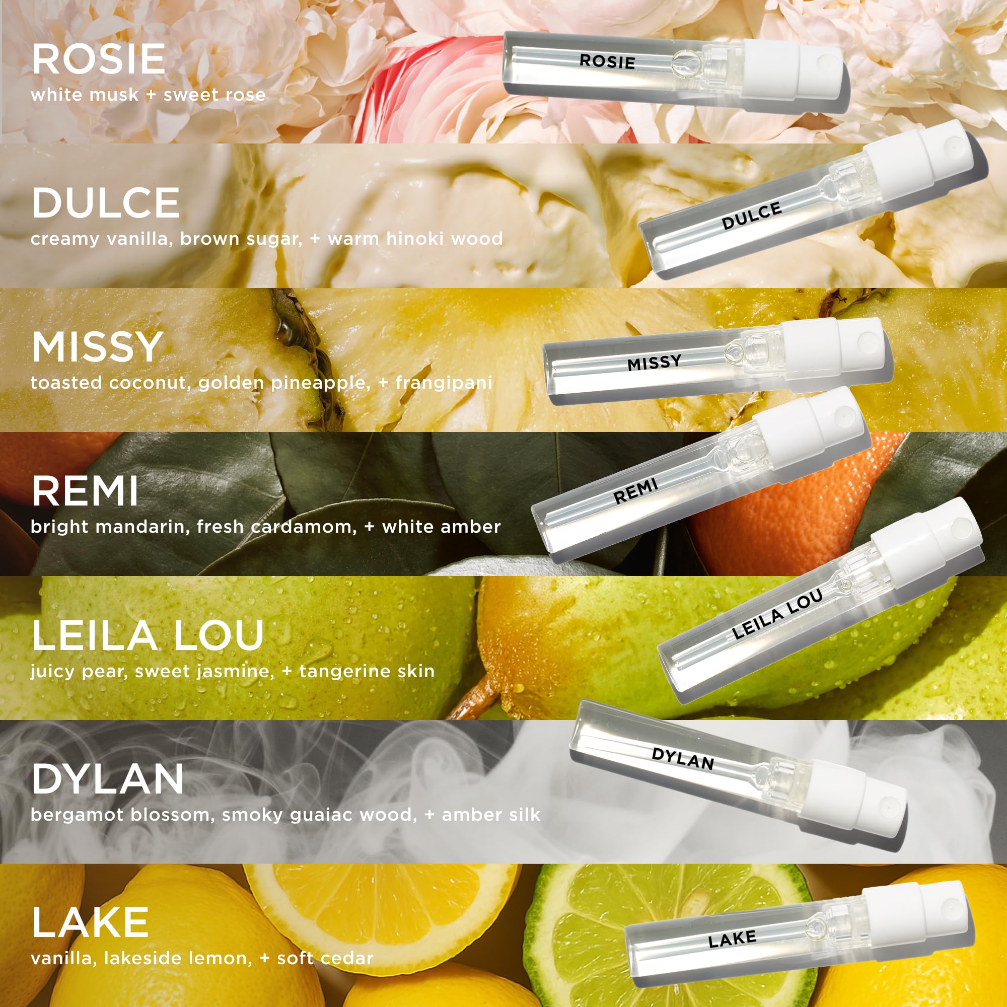 By Rosie Jane fragrance vials organized for travel