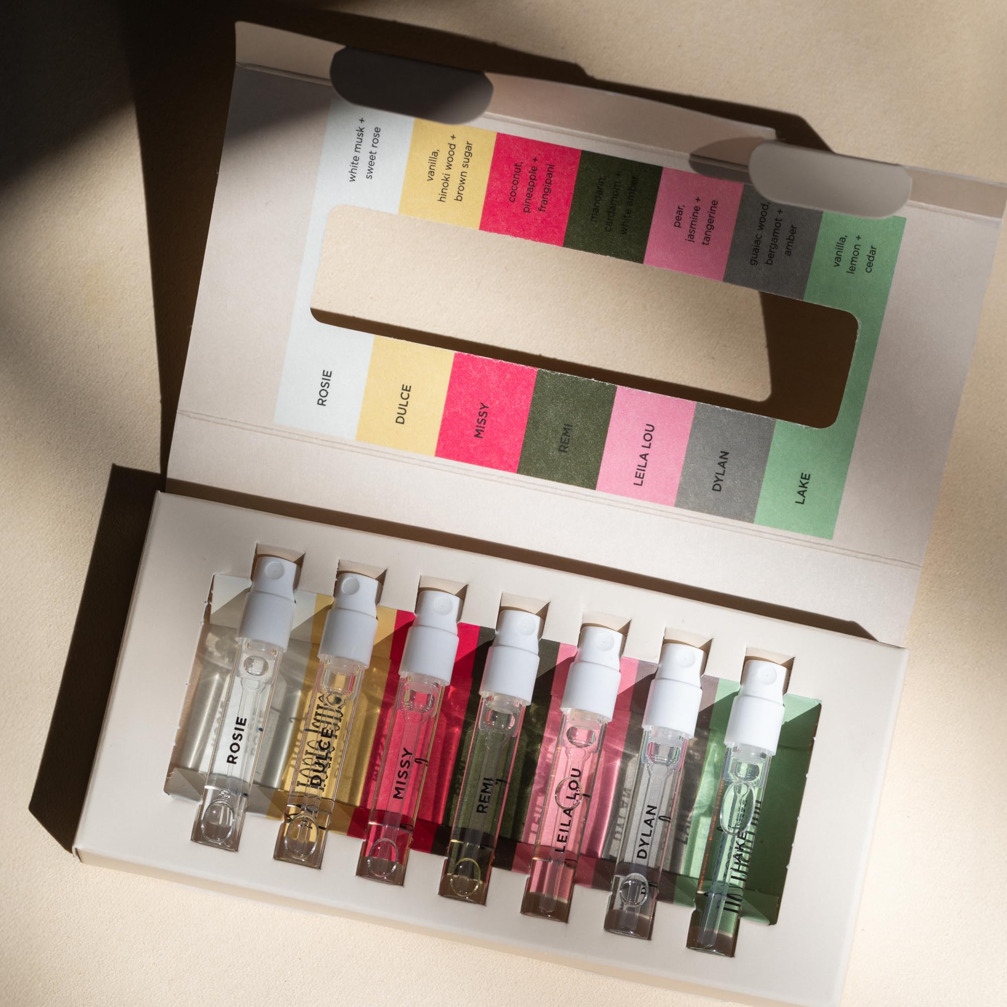 Close up of By Rosie Jane Discovery Perfume Set packaging