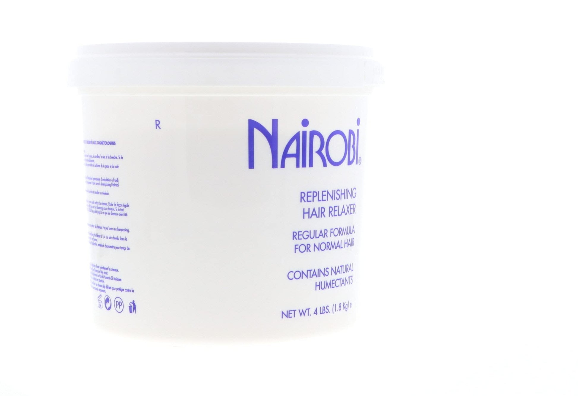 Nairobi replenishing hair relaxer sixty four fluid ounce packaging details