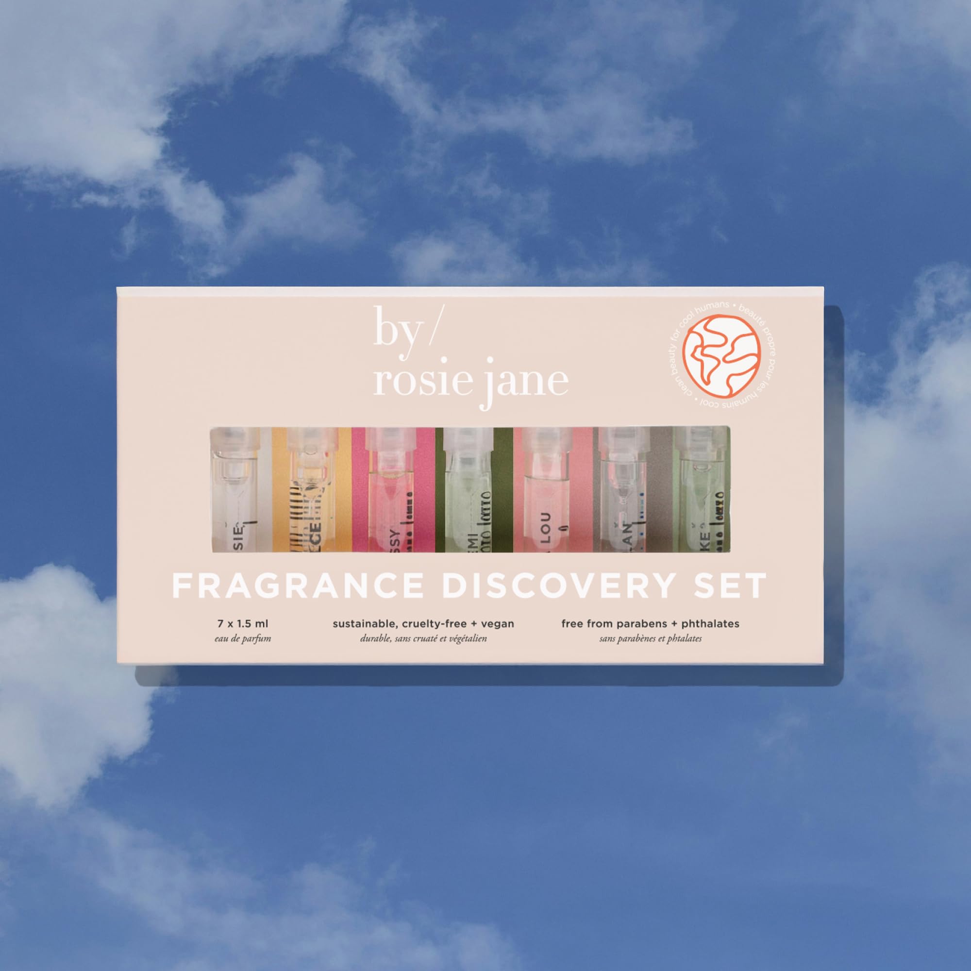 Collection of seven By Rosie Jane clean fragrance samples