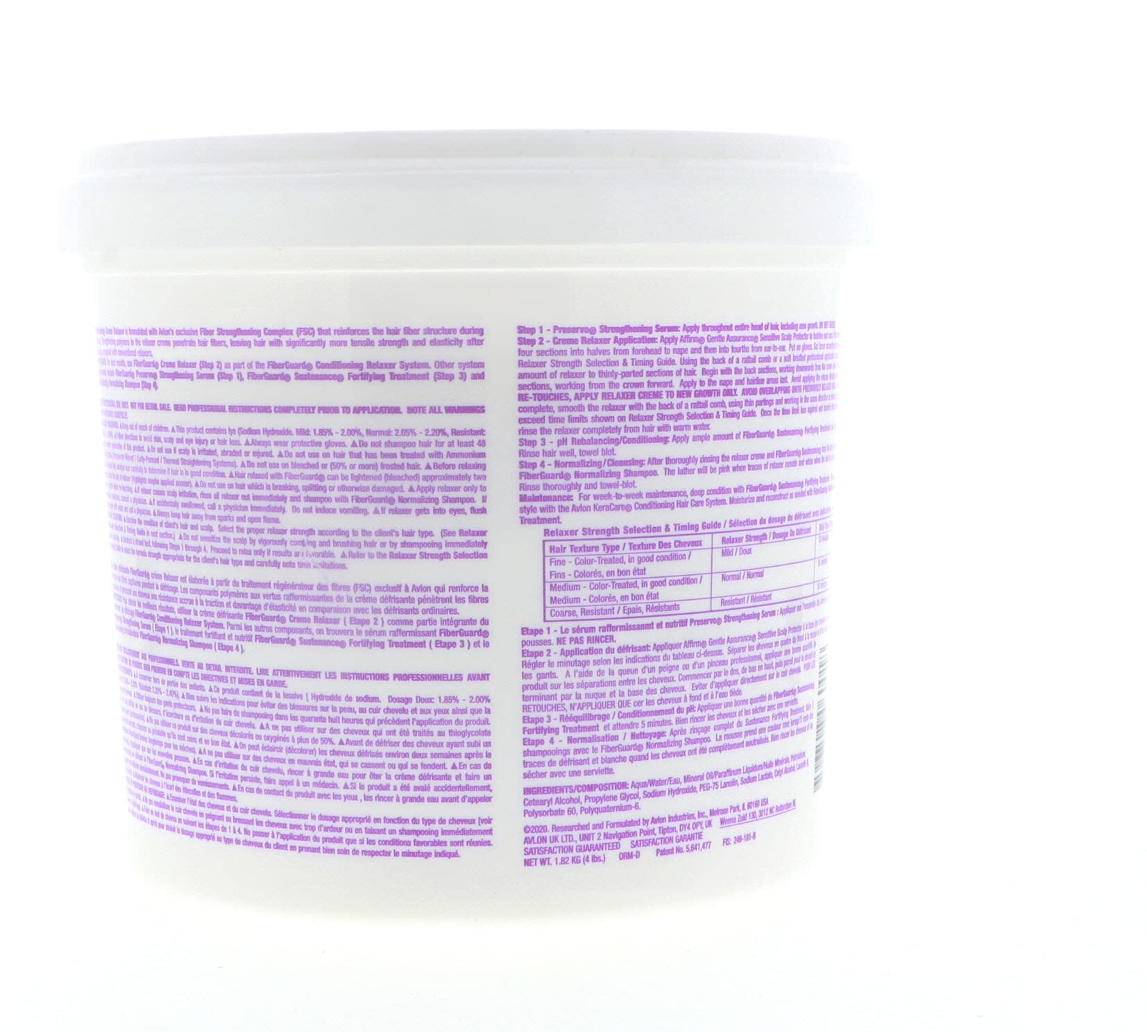 Professional Avlon Affirm FiberGuard hair straightening treatment packaging