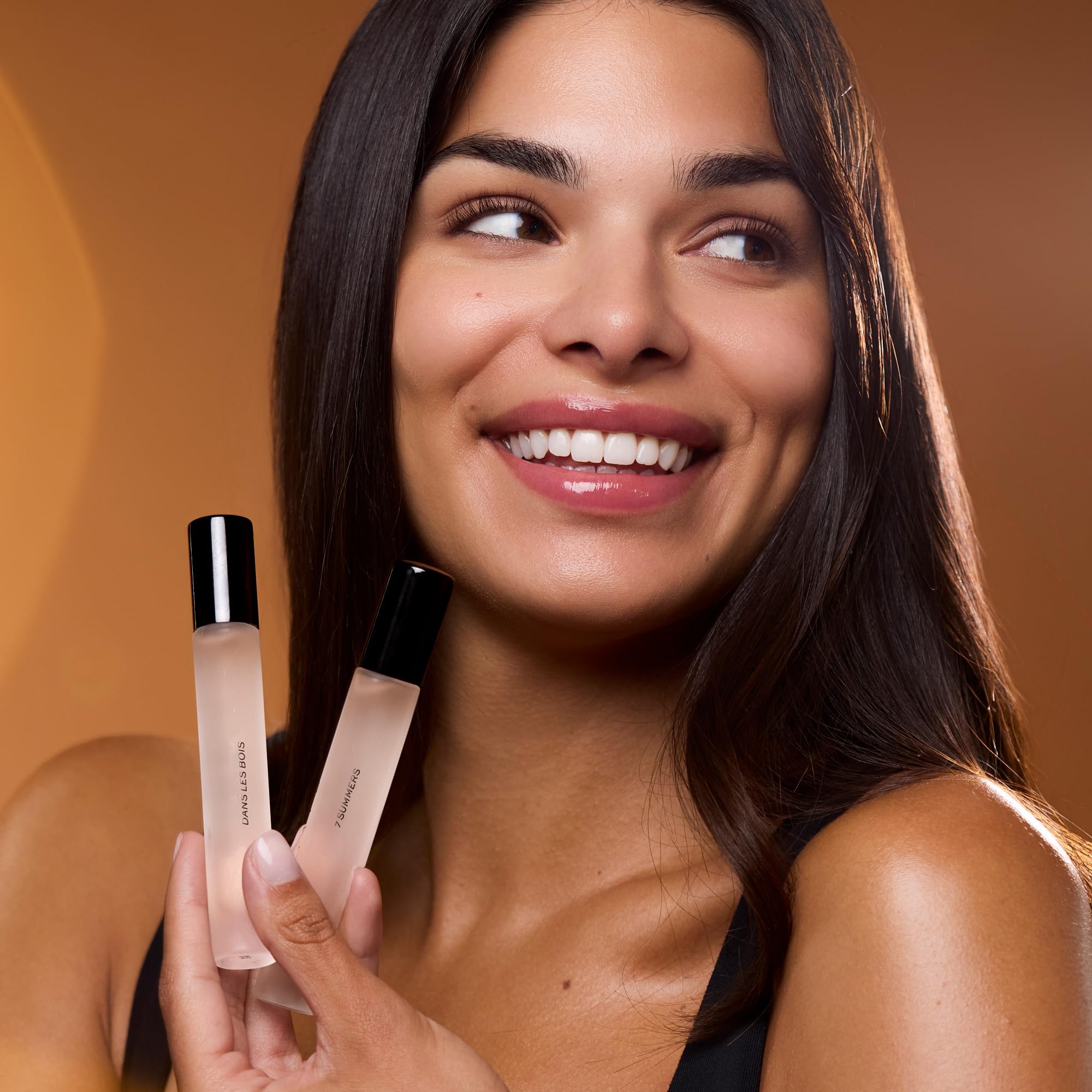 Close up of Dime Beauty perfume duo packaging
