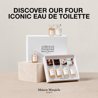 Premium 4 piece premium fragrance set from Maison Margiela unboxed showing all identical 7ml mini jars.