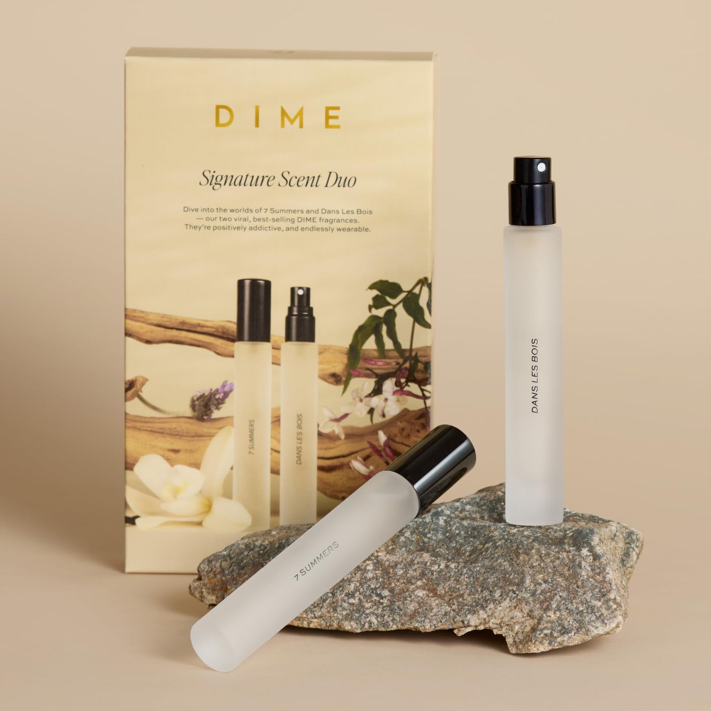 Dime Beauty Signature Fragrance Duo Set held in hand