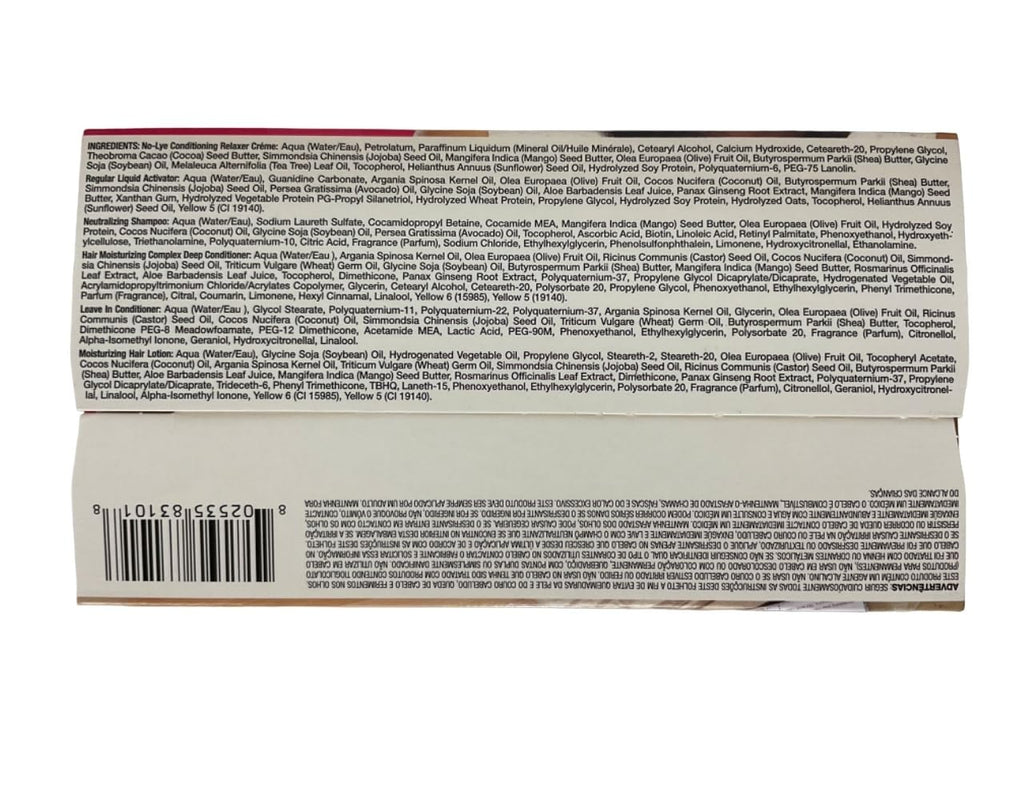 Side profile view of Soft And Beautiful plant based no lye hair straightening cream box set
