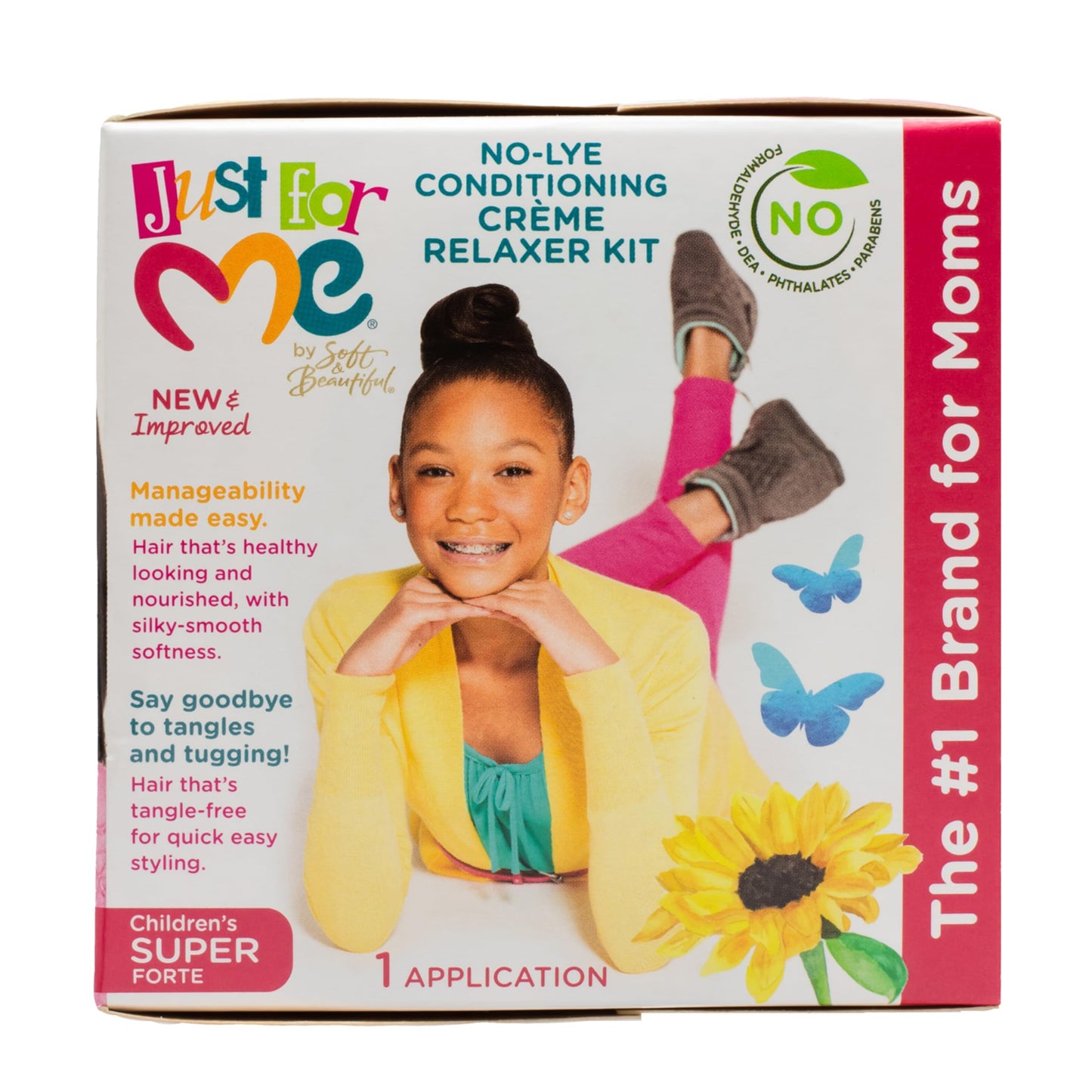 Top perspective of the authentic USA imported texturized creme kit box for children's coarse hair types.